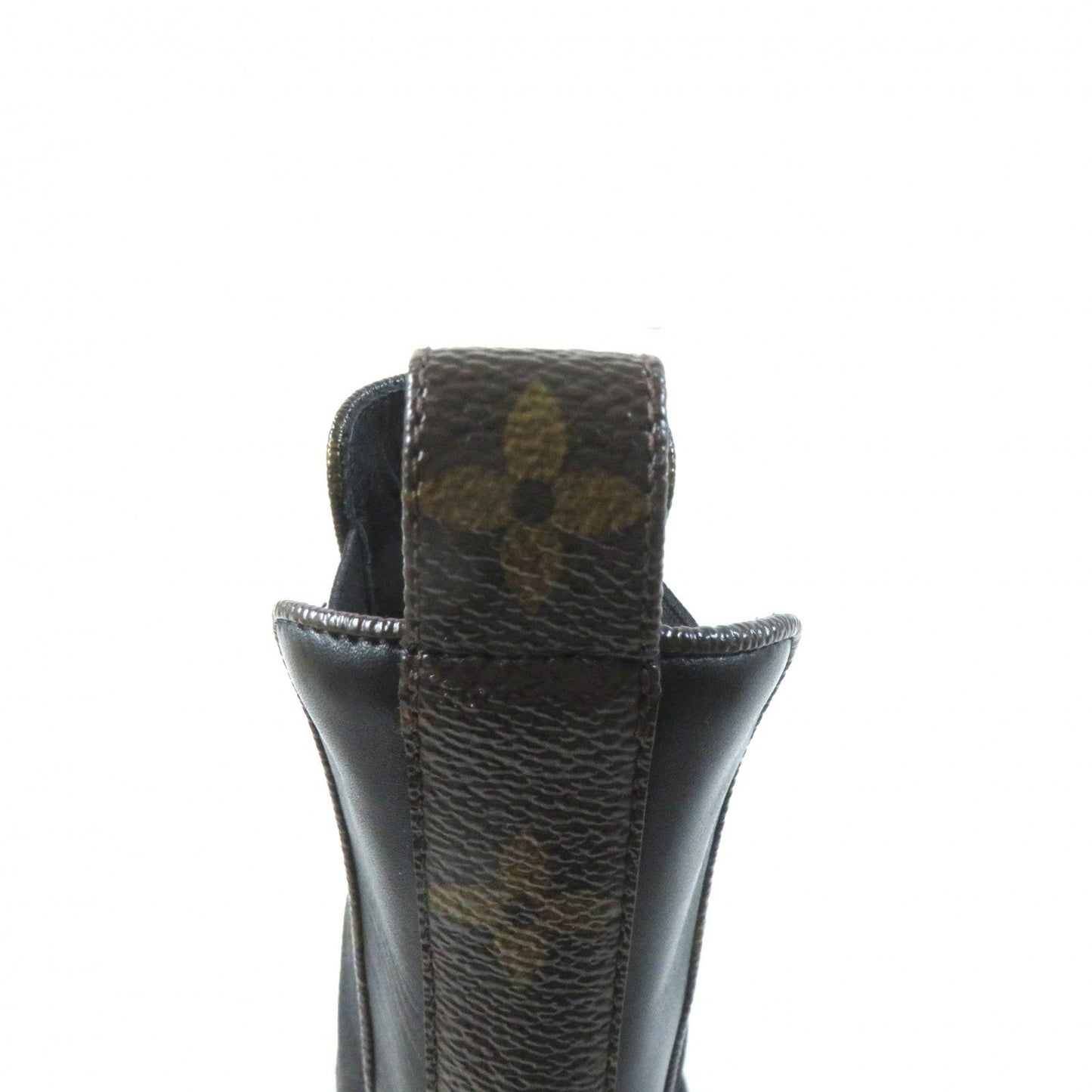 LOUIS VUITTON Ankle boots 1AABB7 leather Black brown Bobble Line 37