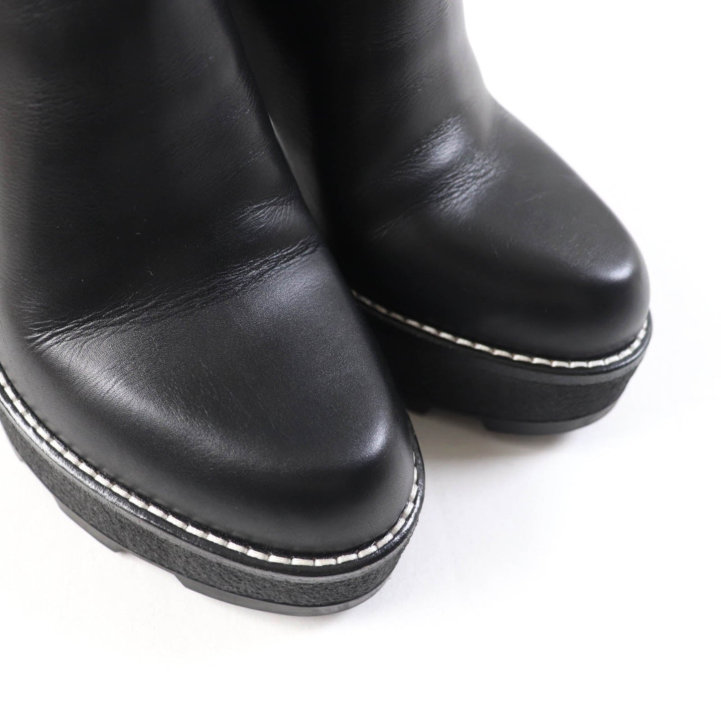 LOUIS VUITTON Ankle boots 1AABB7 leather Black brown Bobble Line 37