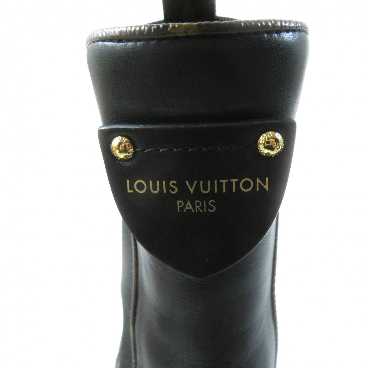 LOUIS VUITTON Ankle boots 1AABB7 leather Black brown Bobble Line 37