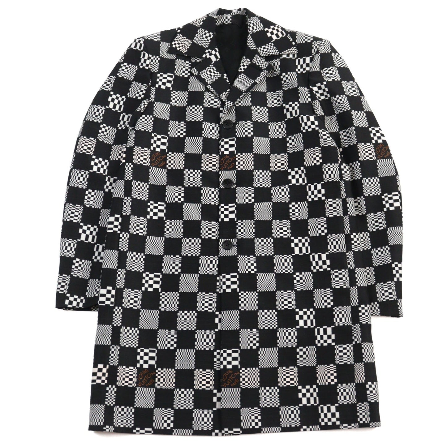 LOUIS VUITTON Chester coat HKC71W wool Black White 50