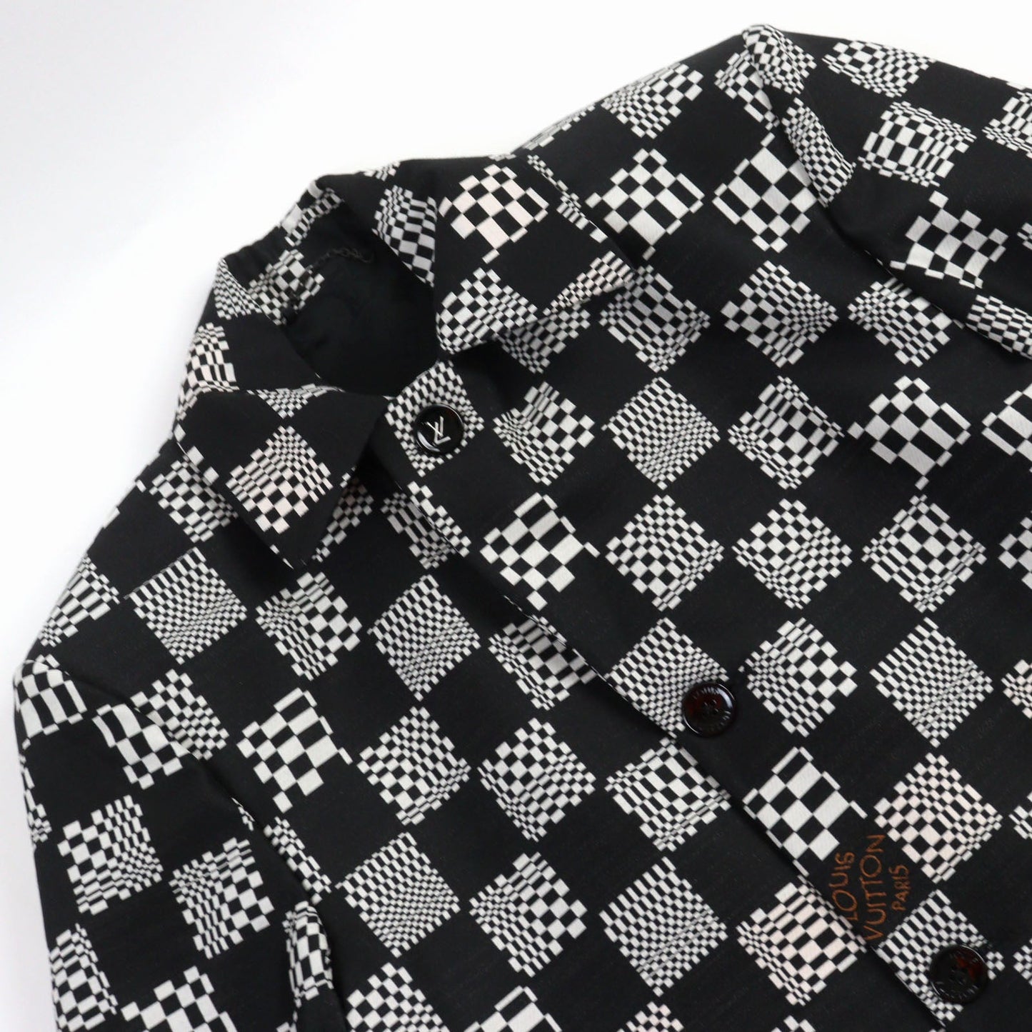 LOUIS VUITTON Chester coat HKC71W wool Black White 50