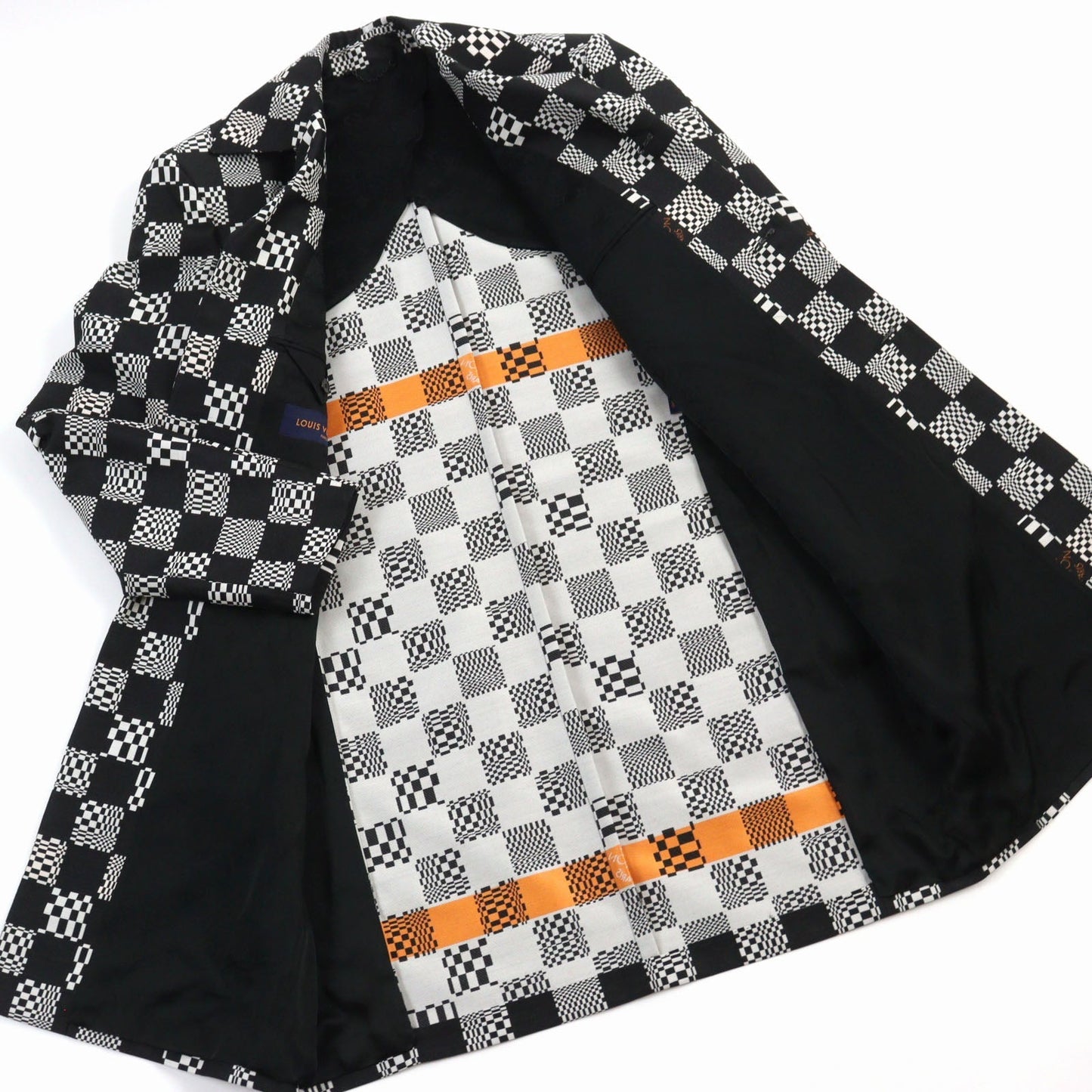LOUIS VUITTON Chester coat HKC71W wool Black White 50