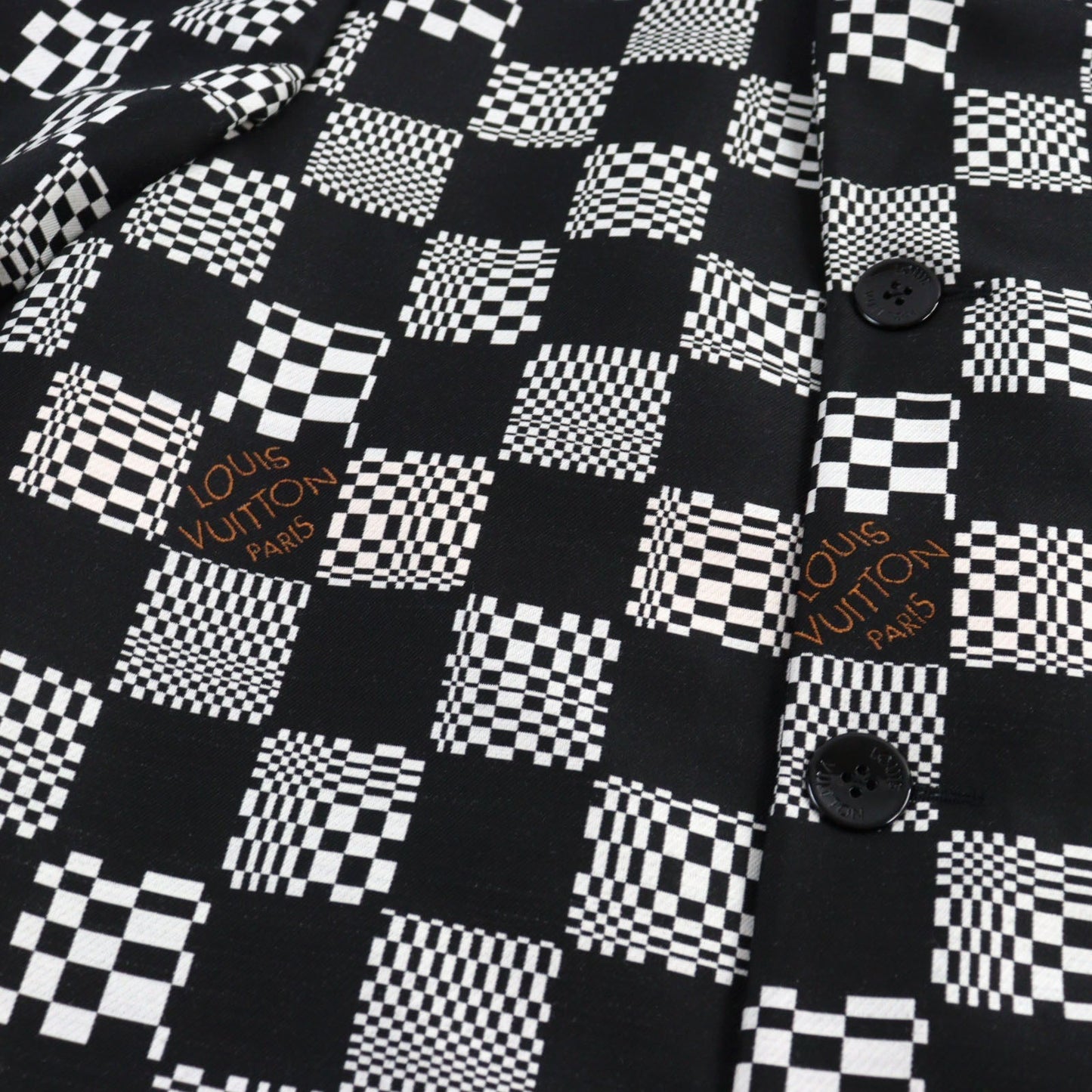 LOUIS VUITTON Chester coat HKC71W wool Black White 50