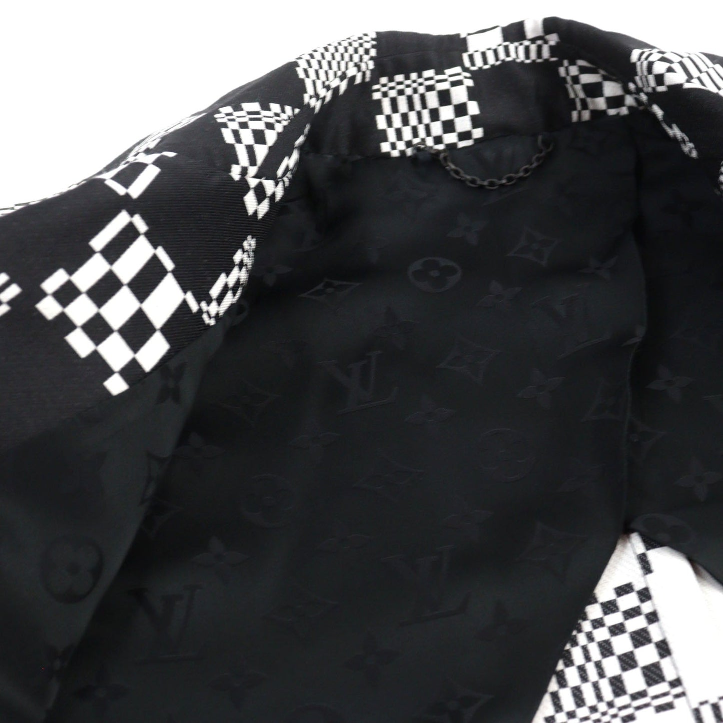 LOUIS VUITTON Chester coat HKC71W wool Black White 50
