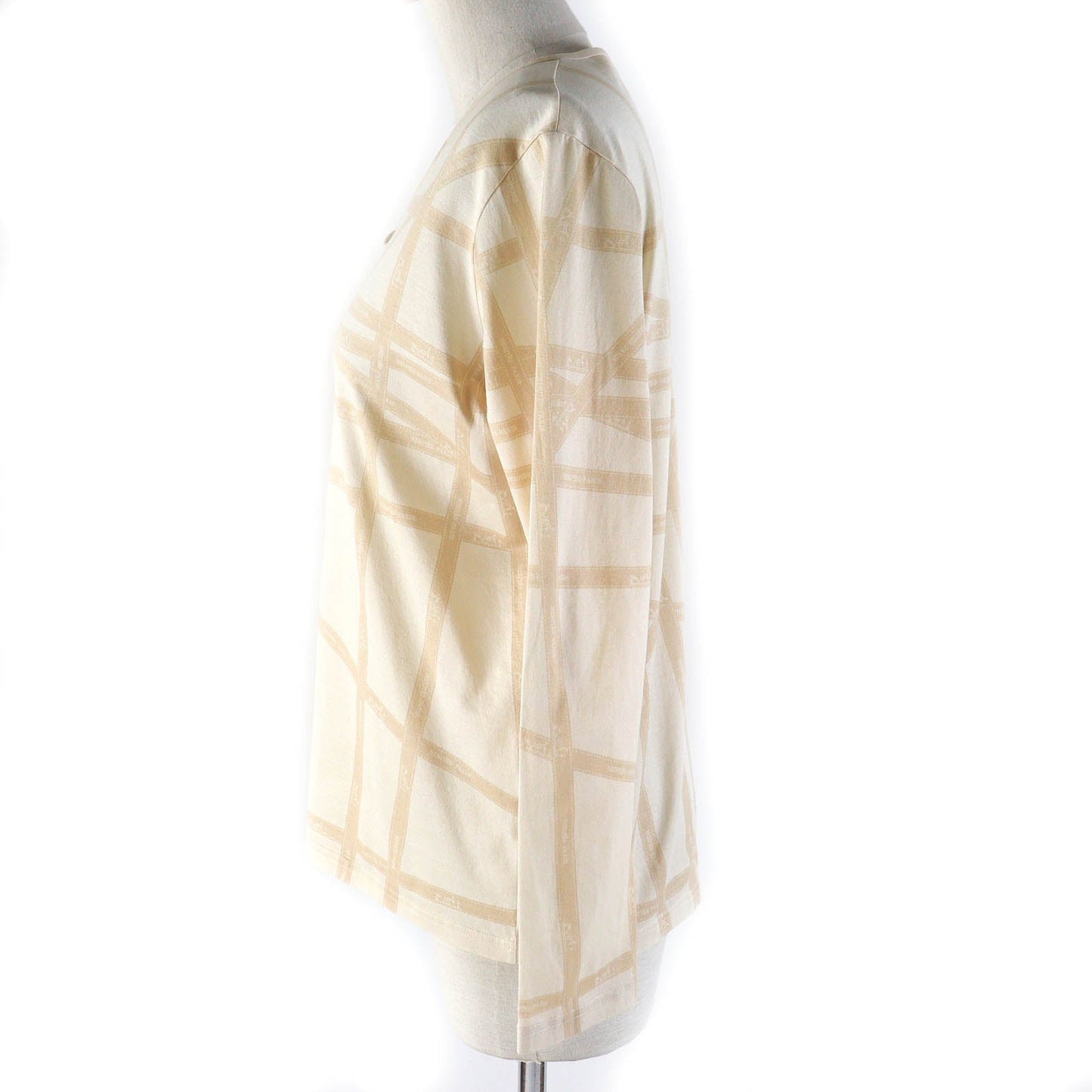 HERMES Long-sleeved T-shirt cotton beige M