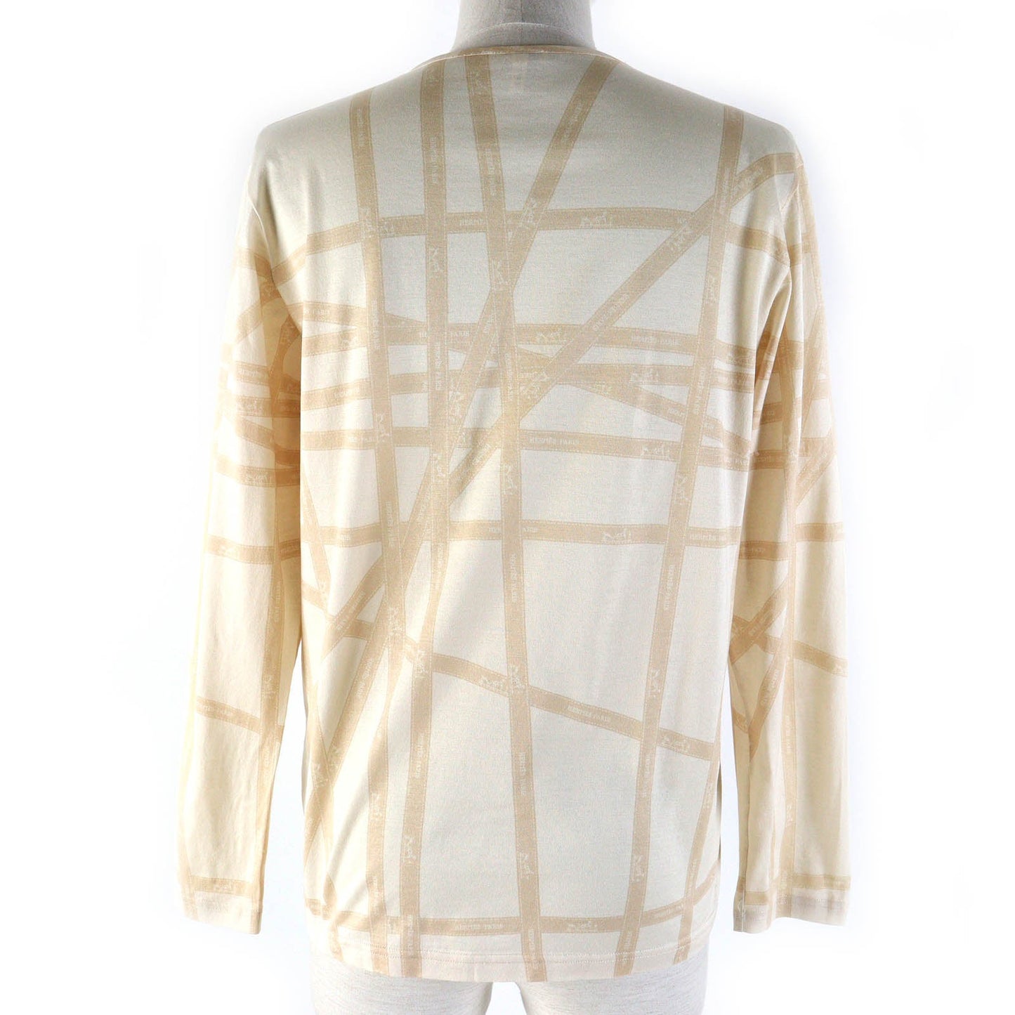 HERMES Long-sleeved T-shirt cotton beige M