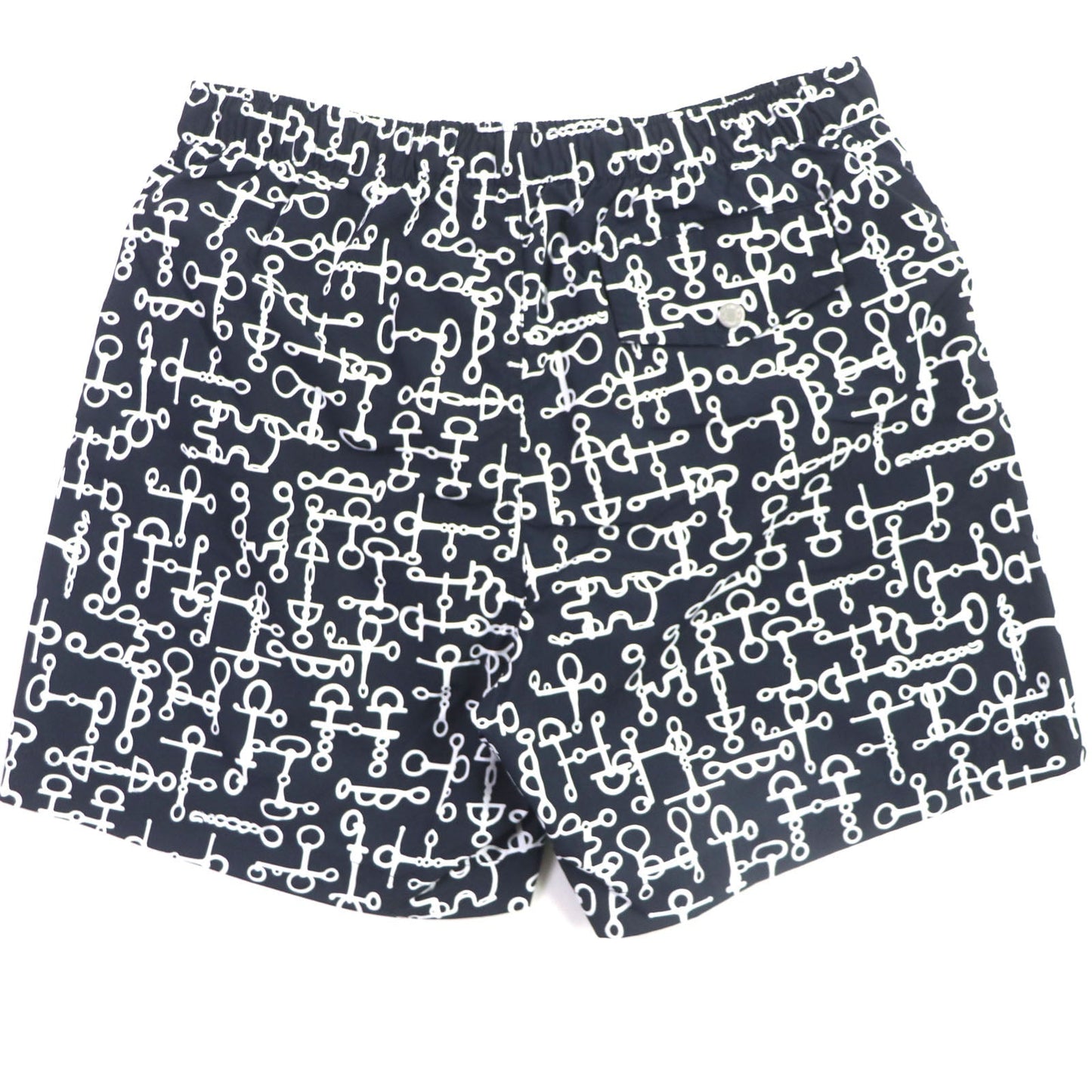 HERMES Shorts polyamide Dark Navy White BOXER LONG M