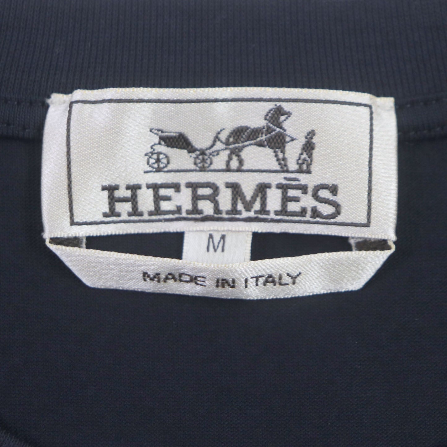 HERMES Short sleeve T-shirt cotton Navy Pool Watch M