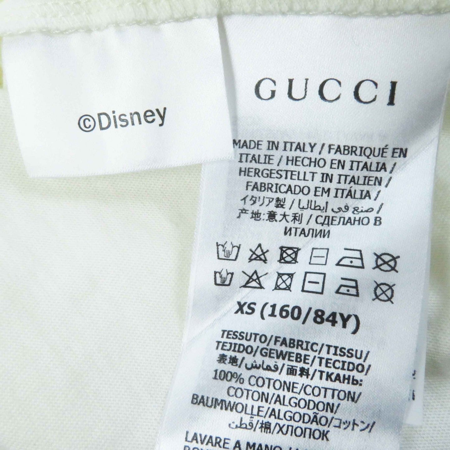 GUCCI Short sleeve T-shirt 644674 cotton Ivory black XS