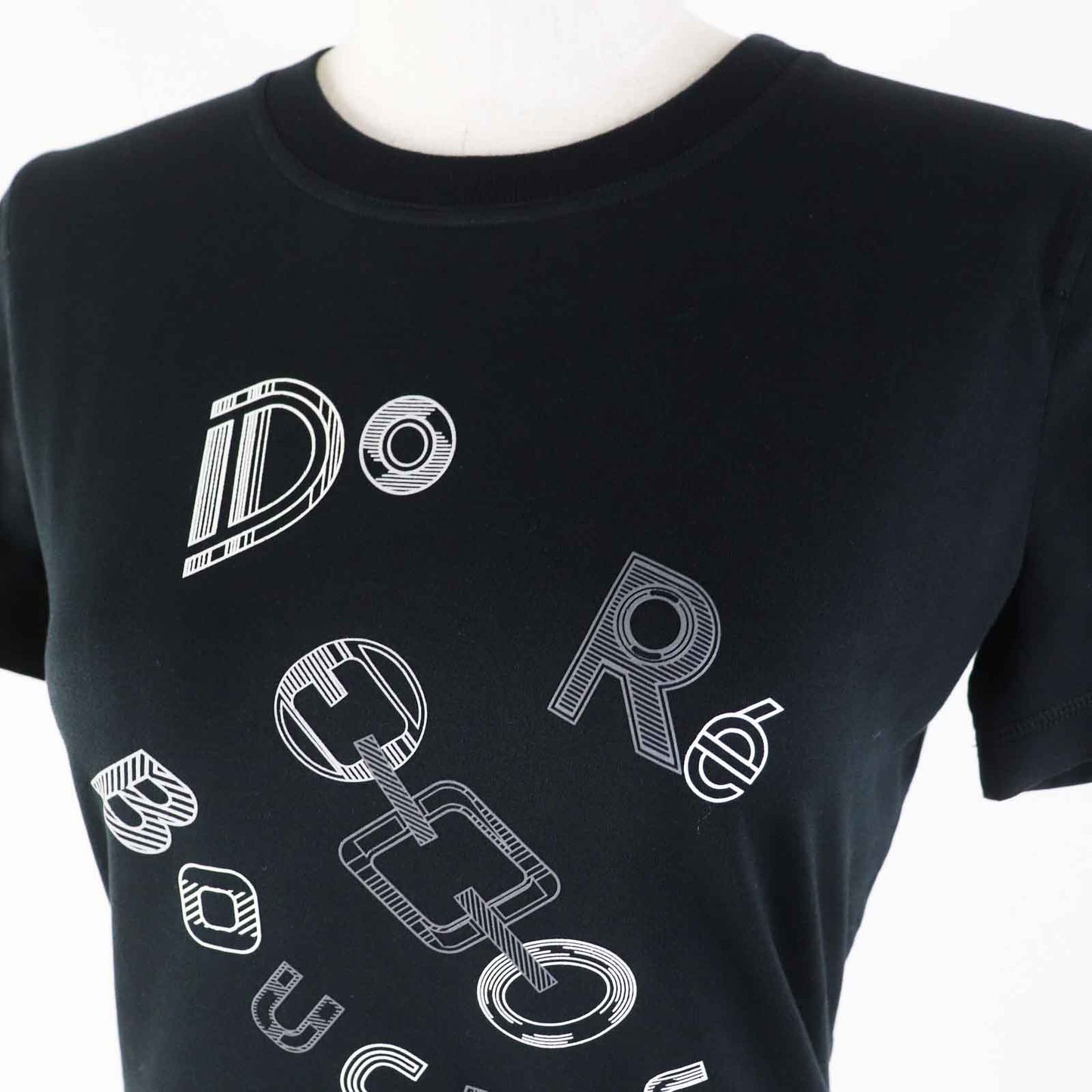 HERMES Short sleeve T-shirt 3H4611DL cotton black Do Re Boucles 34