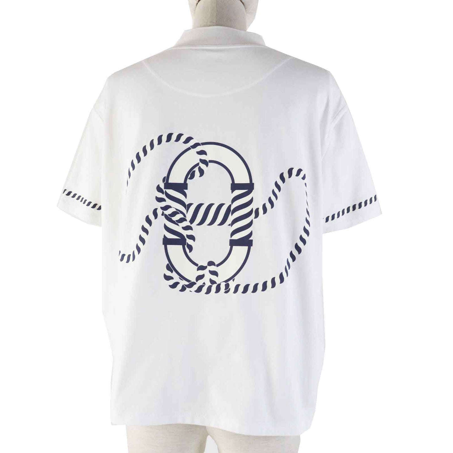 HERMES Short sleeve T-shirt 3E4621DL cotton white cartouche 36
