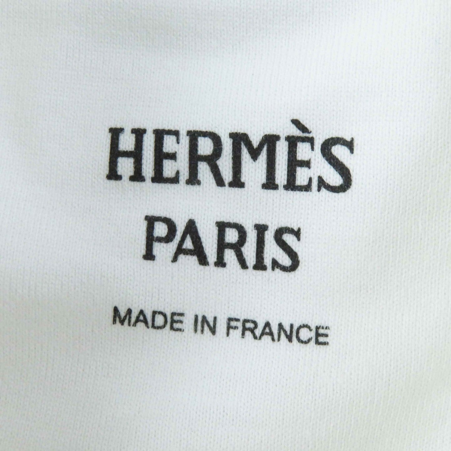 HERMES Short sleeve T-shirt 3E4621DL cotton white cartouche 36
