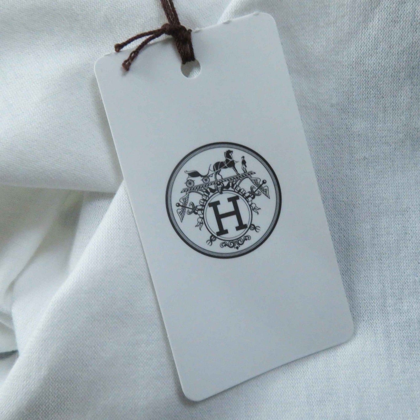 HERMES Short sleeve T-shirt 3E4621DL cotton white cartouche 36