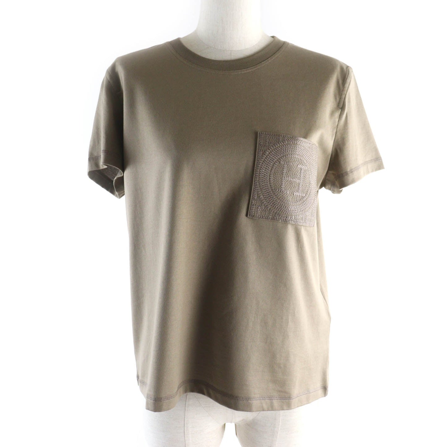 HERMES Short sleeve T-shirt 4H4615DA cotton light brown 40