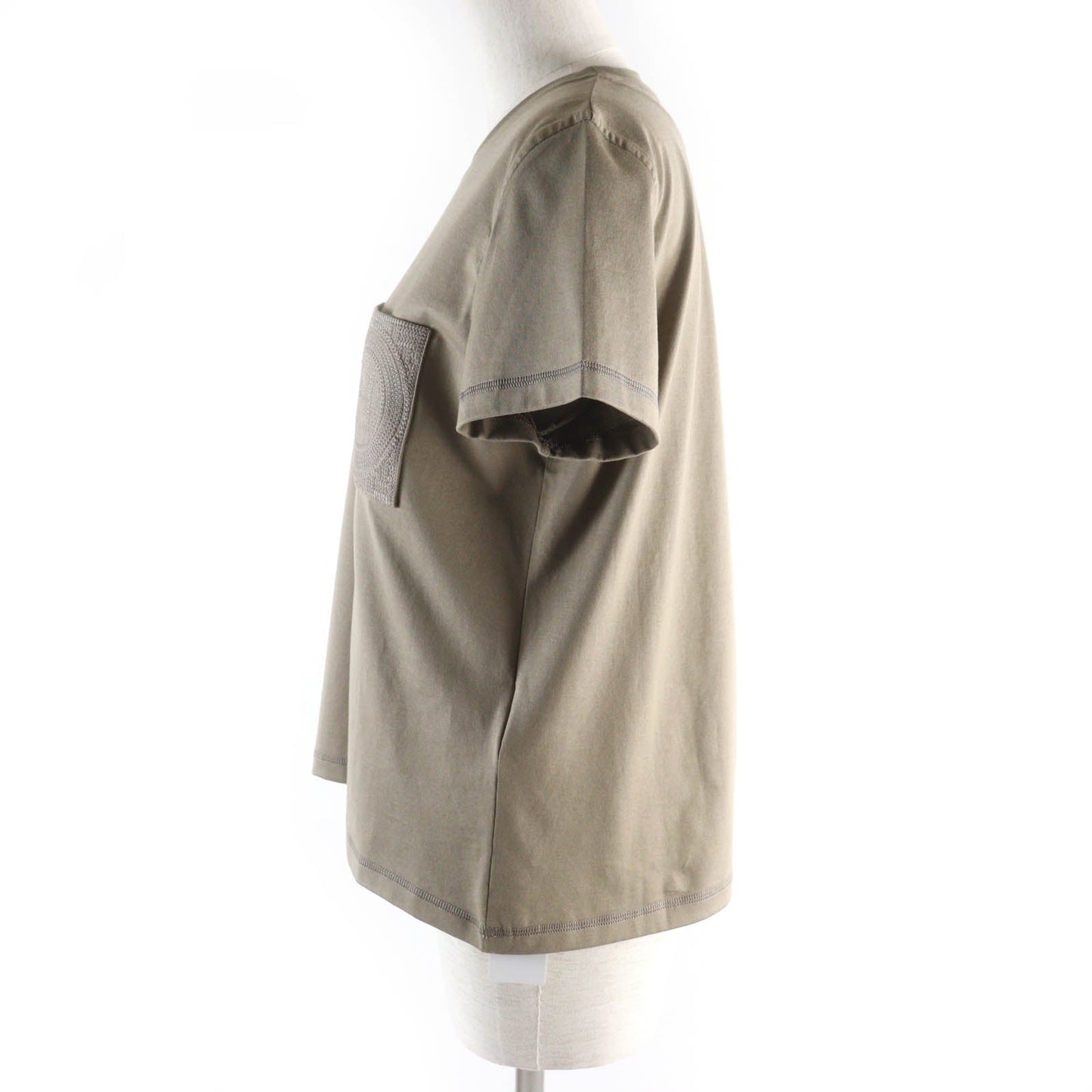 HERMES Short sleeve T-shirt 4H4615DA cotton light brown 40