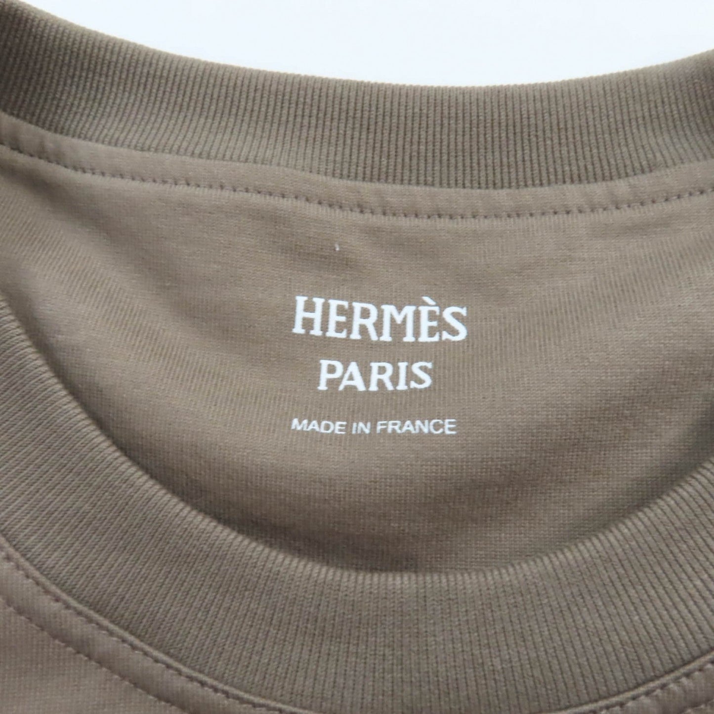 HERMES Short sleeve T-shirt 4H4615DA cotton light brown 40