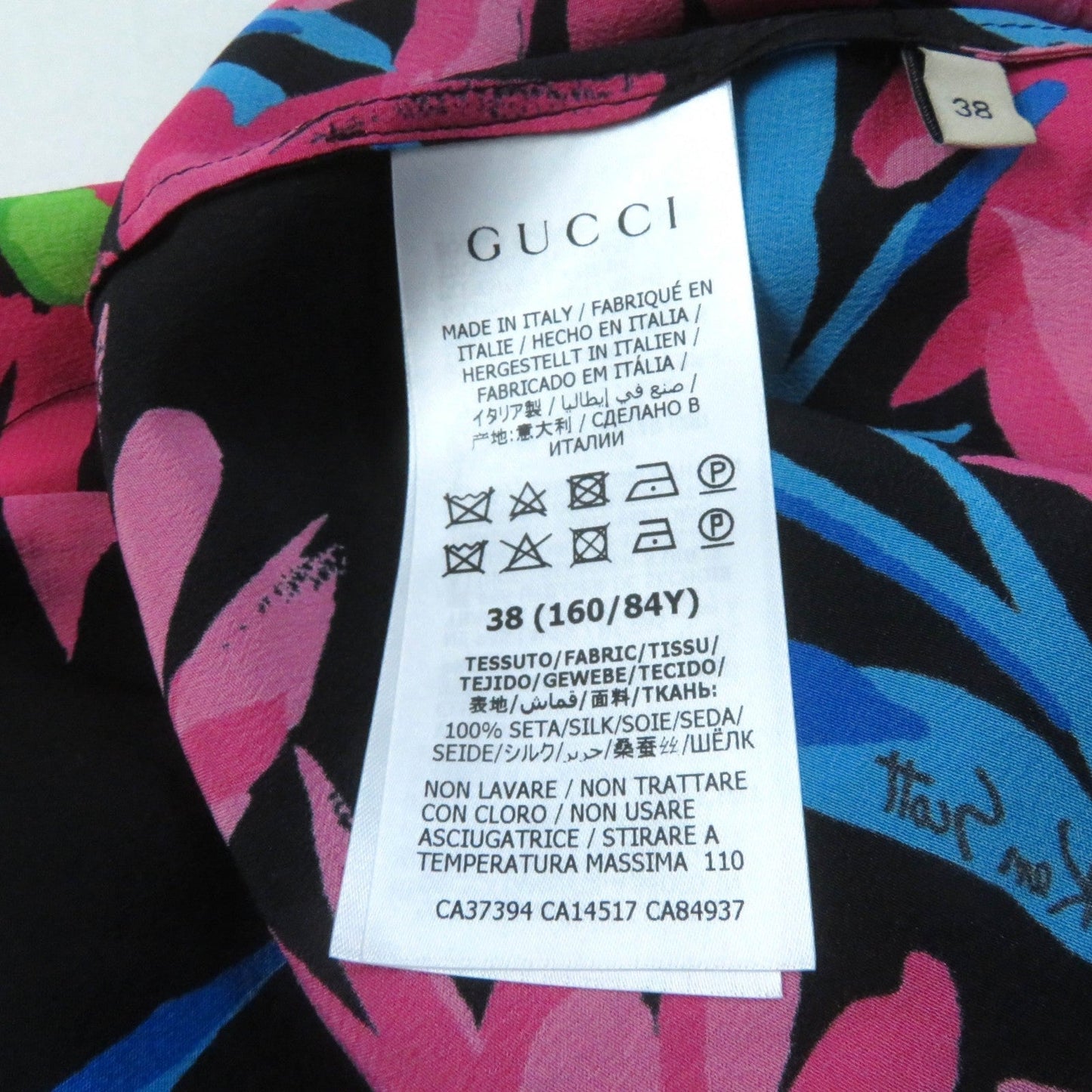 GUCCI Long sleeve shirt 643269 silk Multi 38