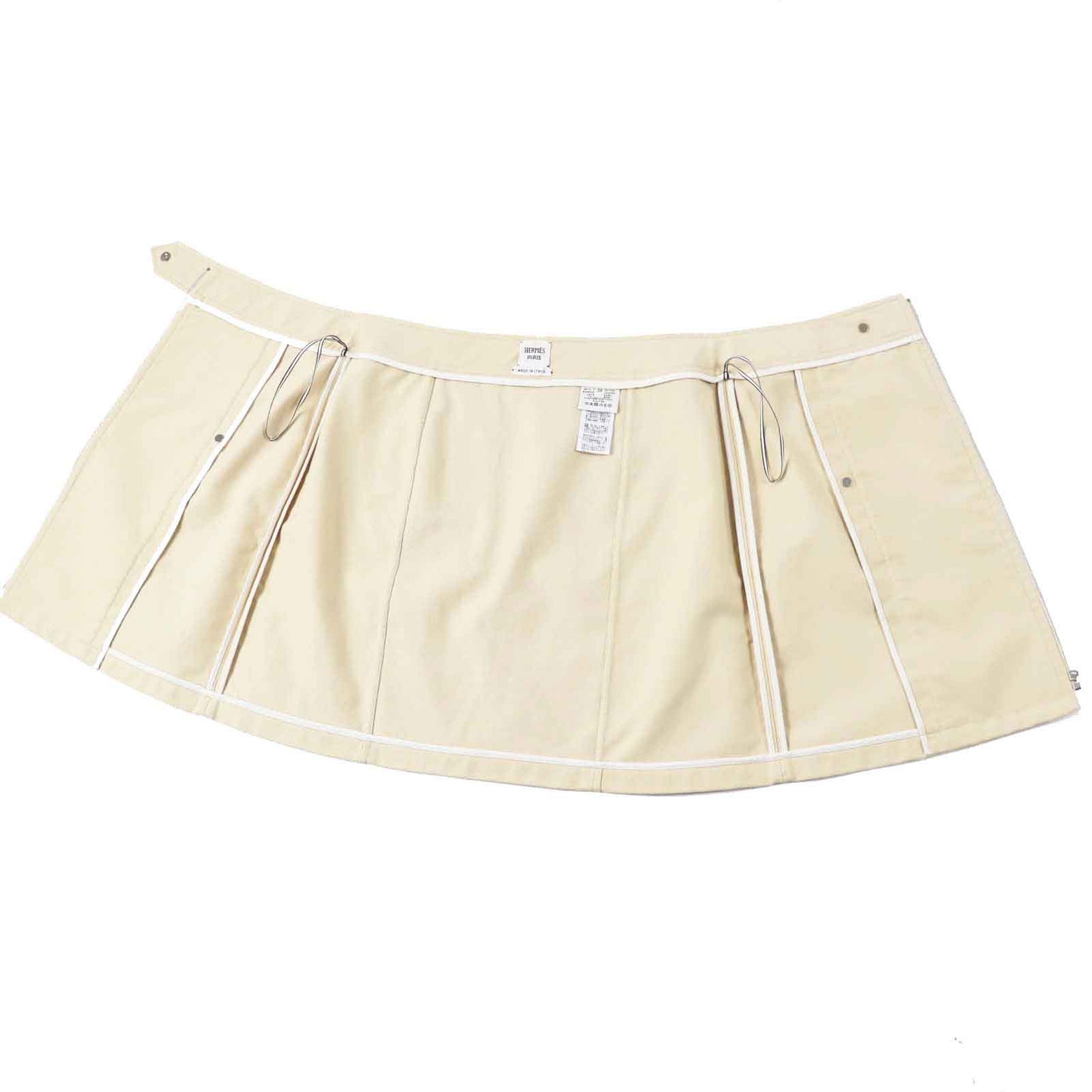 HERMES skirt cotton beige 38