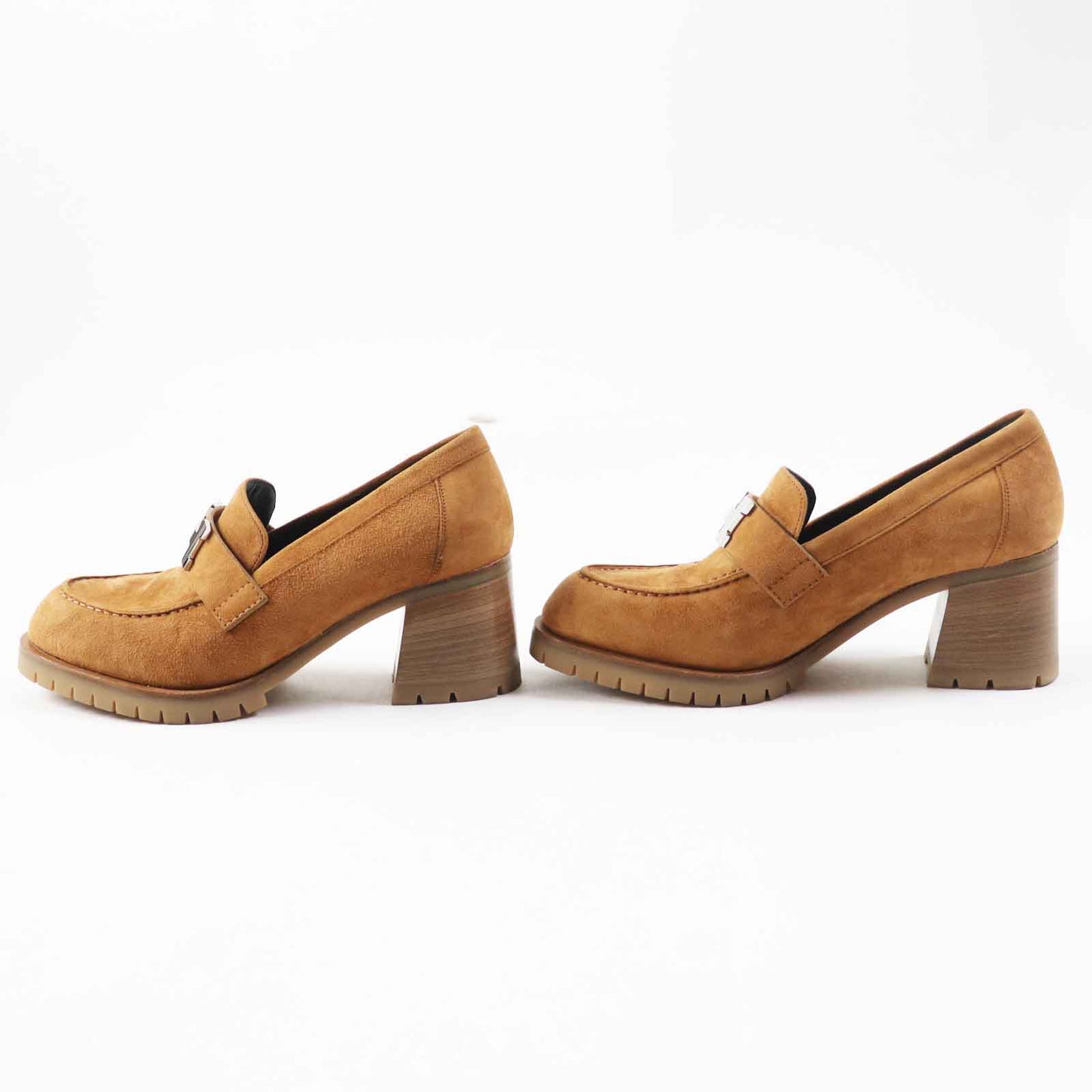 HERMES pumps 222061 Suede leather Camel 36