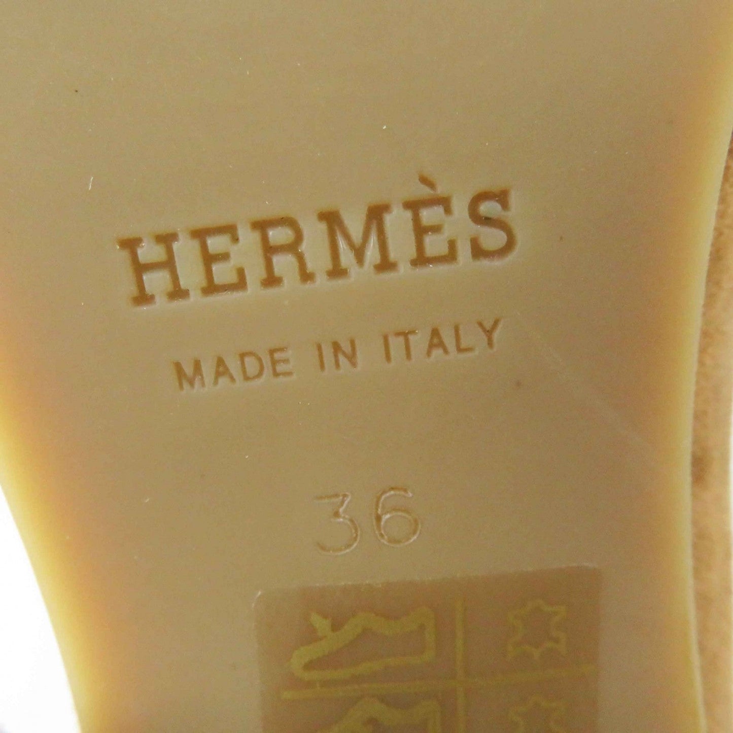 HERMES pumps 222061 Suede leather Camel 36