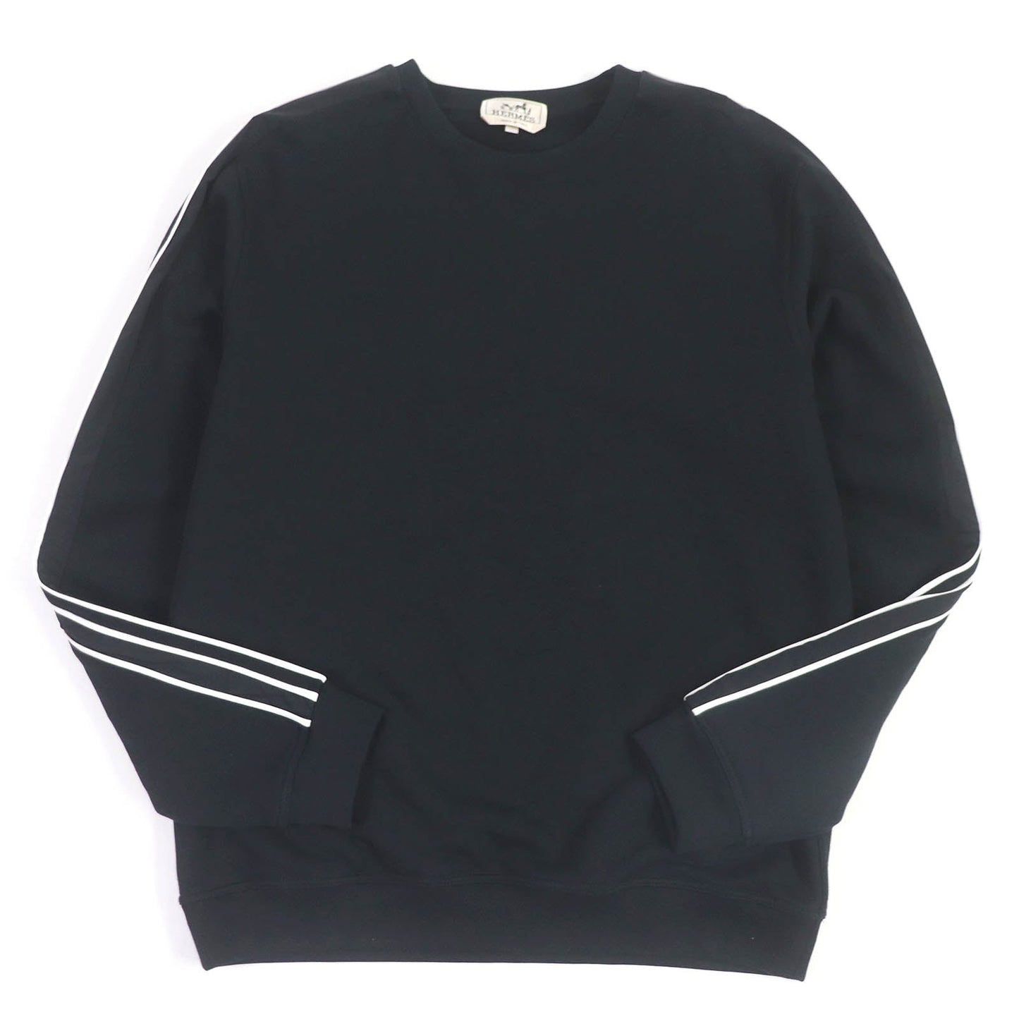 HERMES sweat cotton black Run H L