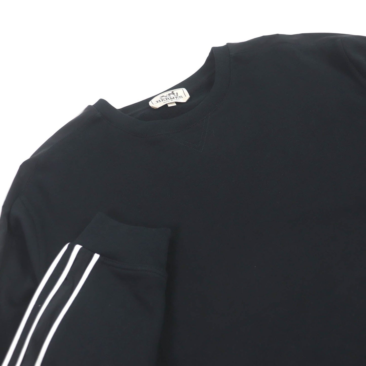 HERMES sweat cotton black Run H L