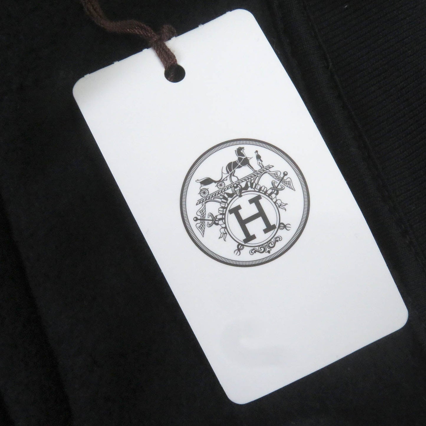 HERMES sweat cotton black Run H L