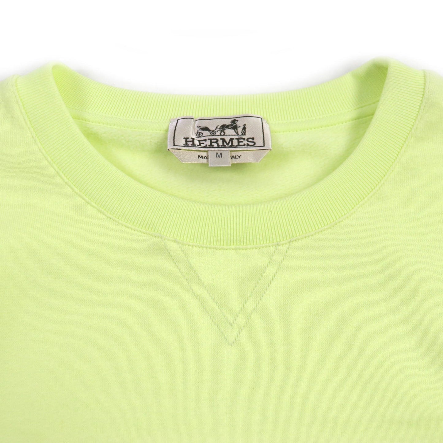 HERMES sweat 31-5765 cotton lime Chevaux en symmetry M
