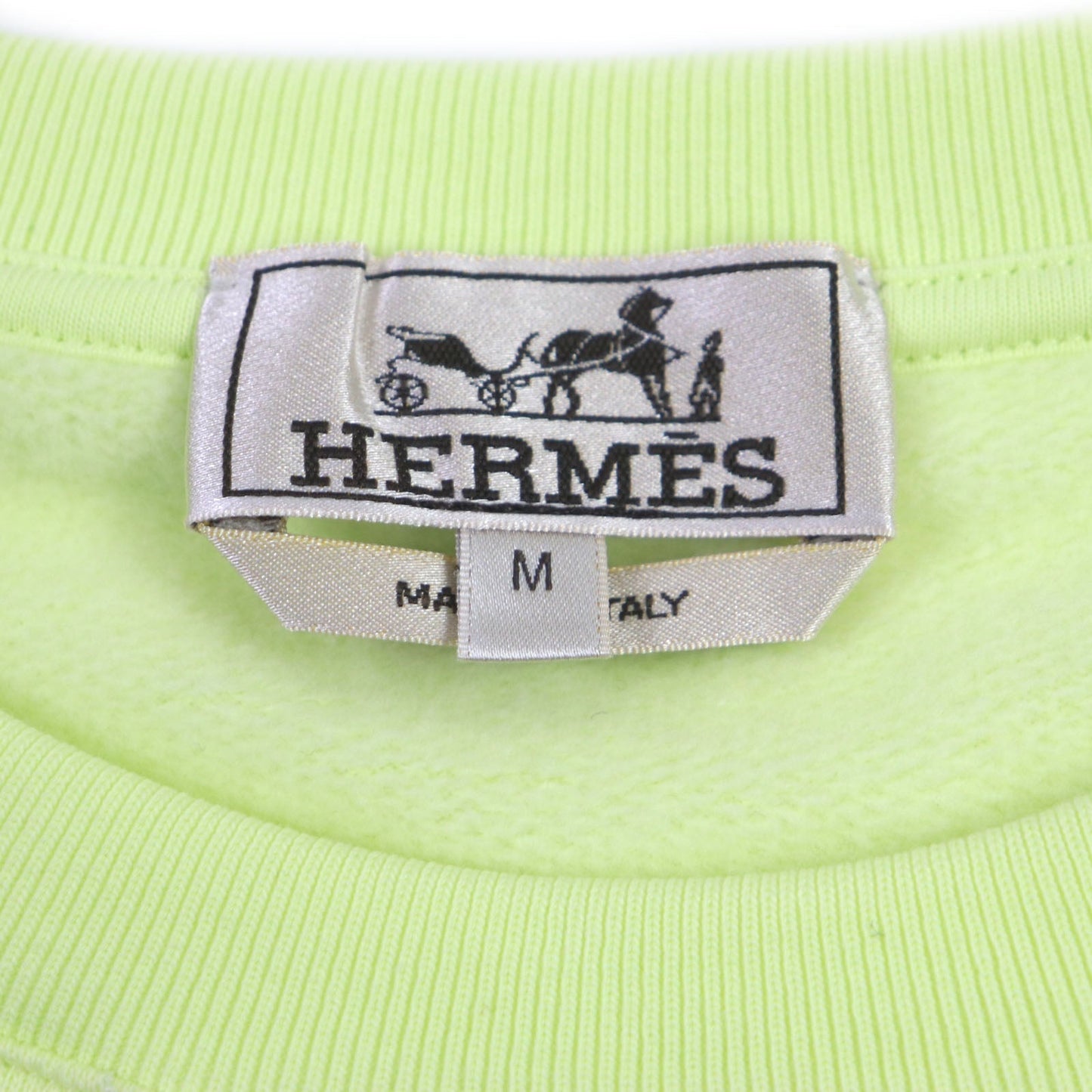 HERMES sweat 31-5765 cotton lime Chevaux en symmetry M