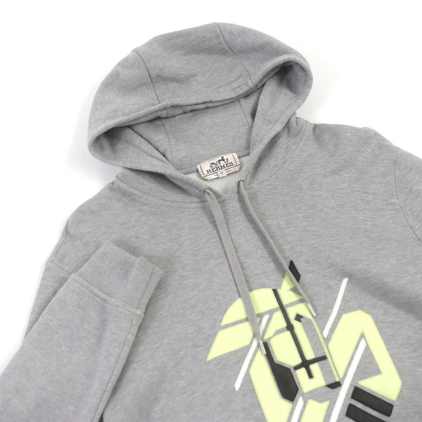 HERMES Hoodie cotton gray Chevaux en symmetry M