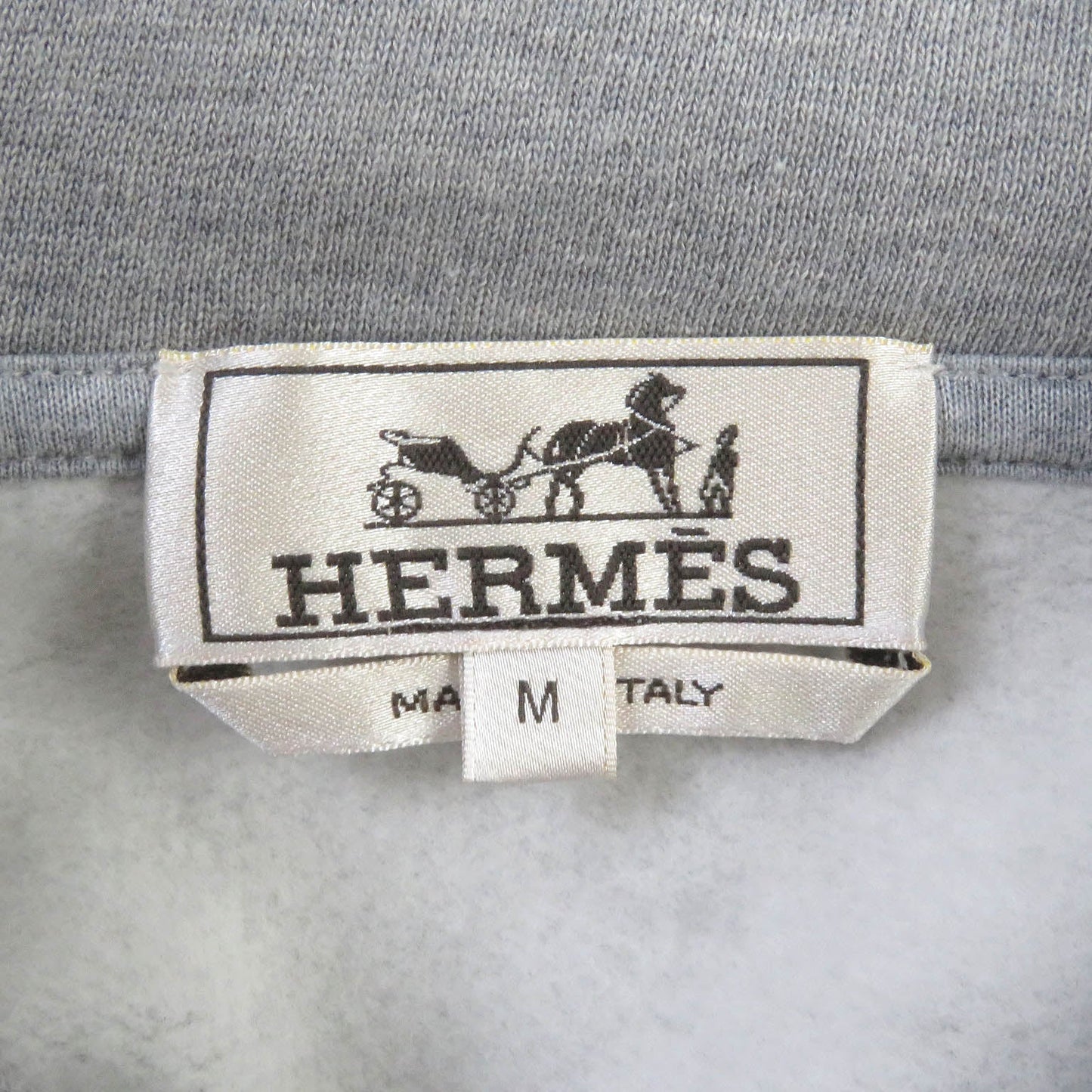 HERMES Hoodie cotton gray Chevaux en symmetry M