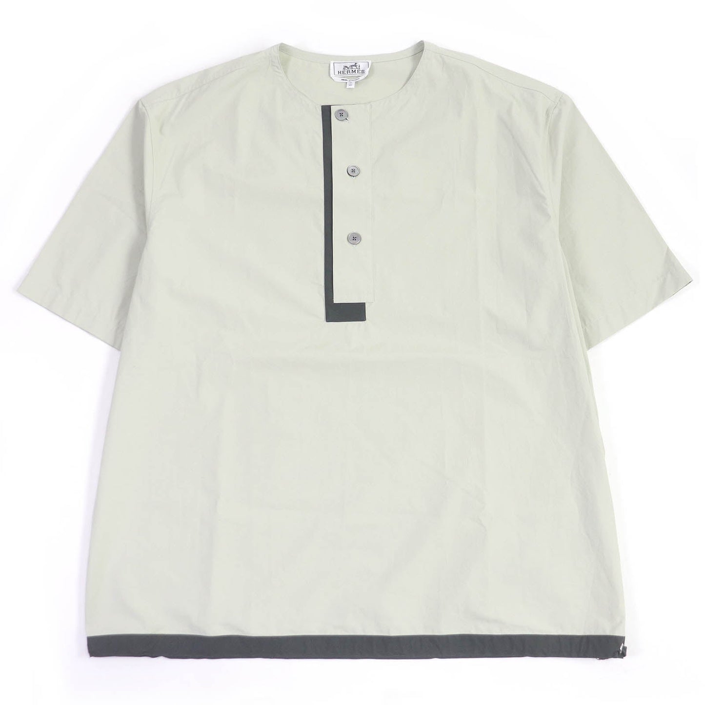 HERMES Short sleeve shirt cotton Light green 43
