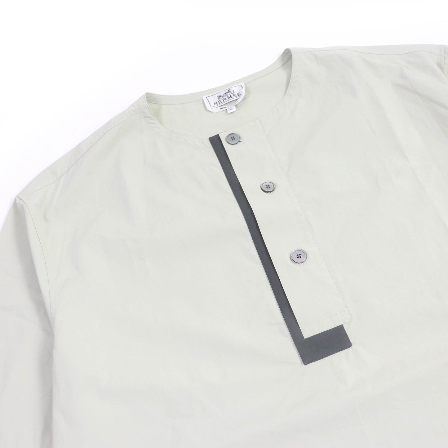 HERMES Short sleeve shirt cotton Light green 43