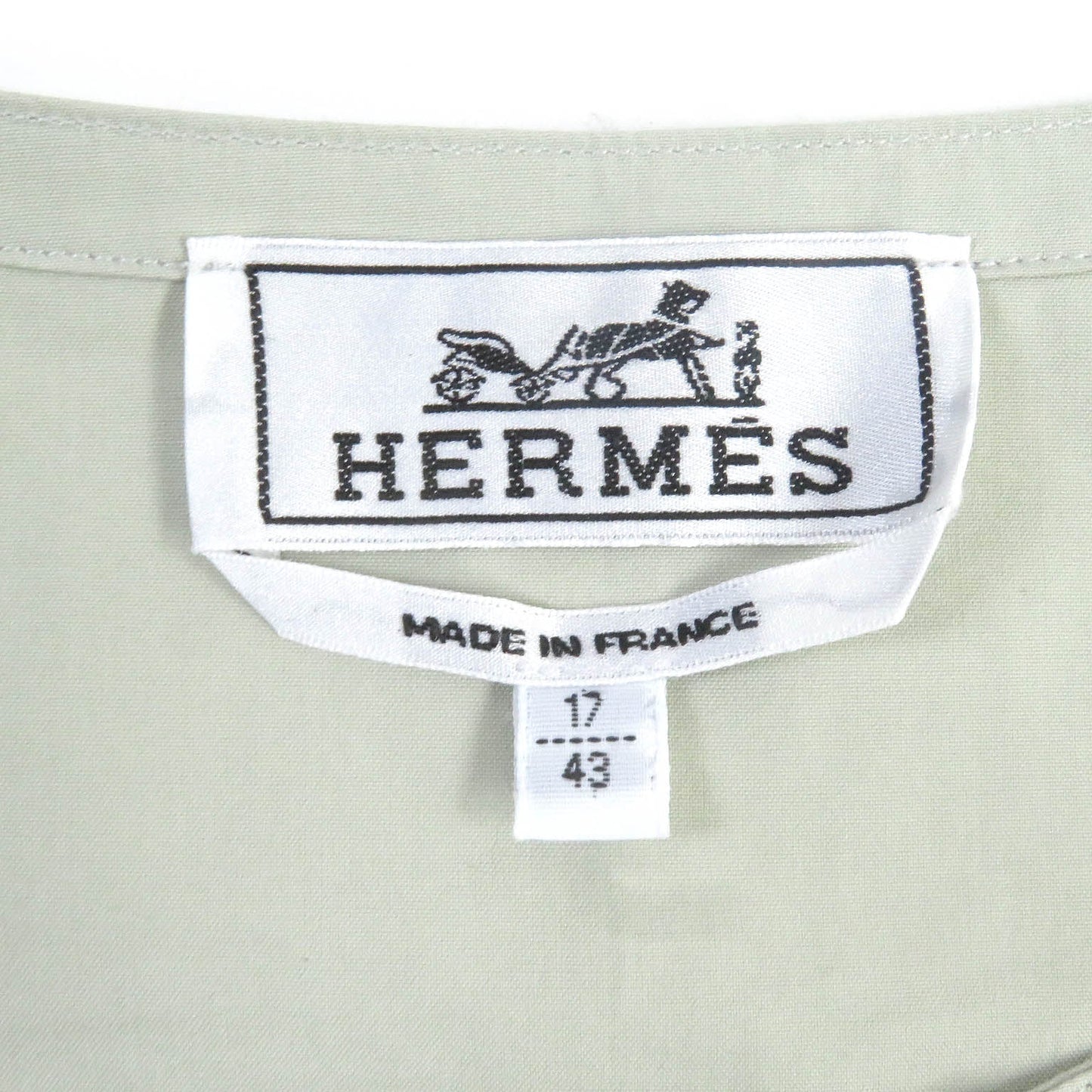 HERMES Short sleeve shirt cotton Light green 43