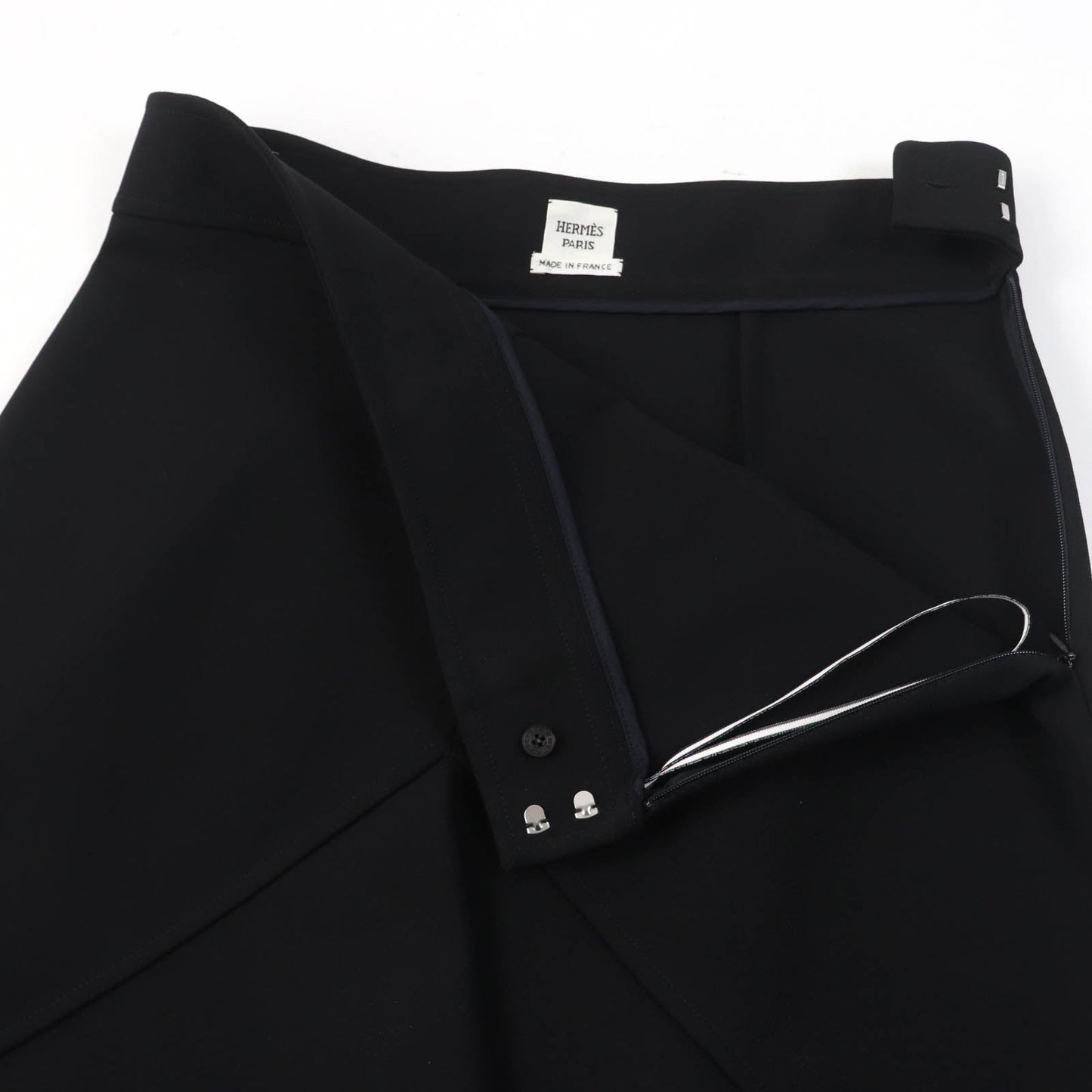 HERMES flare skirt 3E0315DJ Rayon black 42