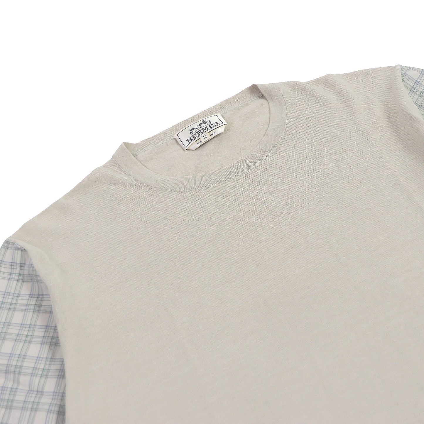 HERMES Short sleeve knit cotton light beige M
