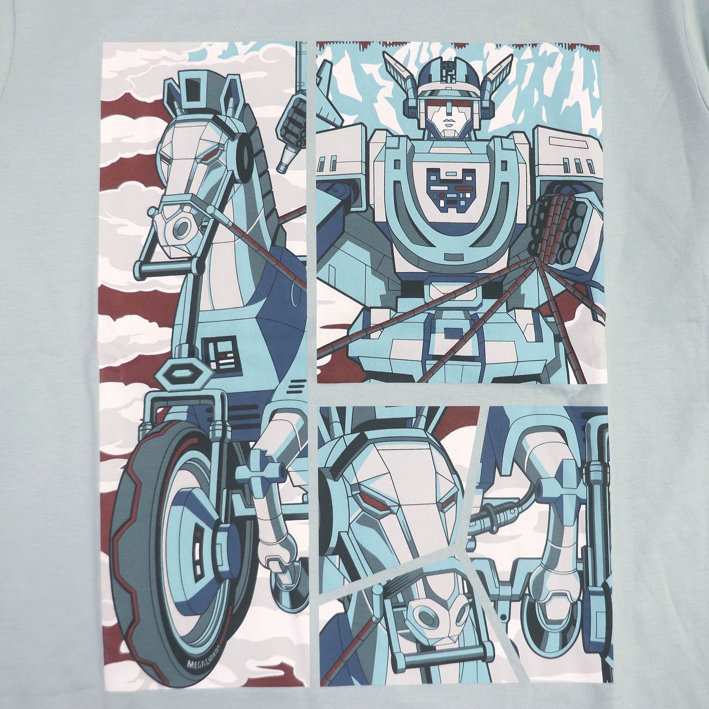 HERMES Short sleeve T-shirt cotton Light blue Mega Chariot S