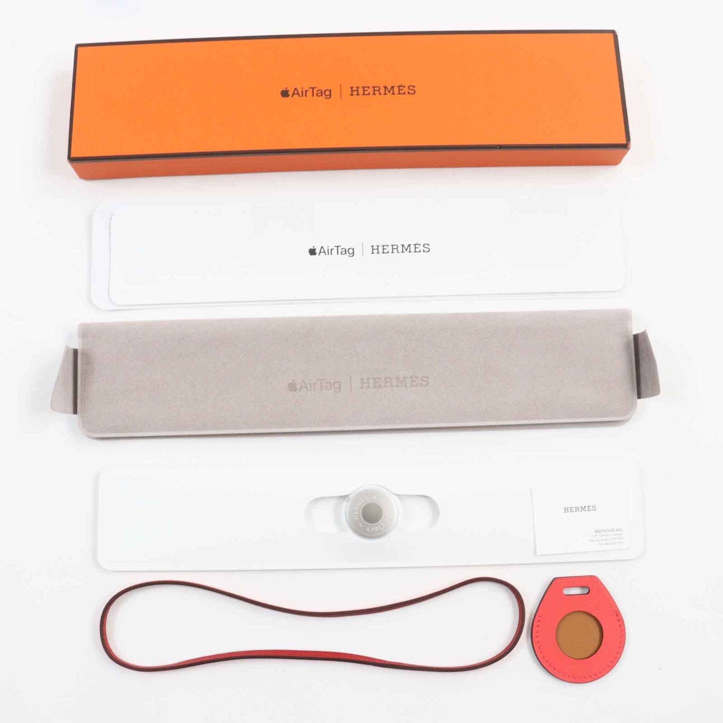 HERMES Other smartphones leather rose azale Apple AirTag AirTag