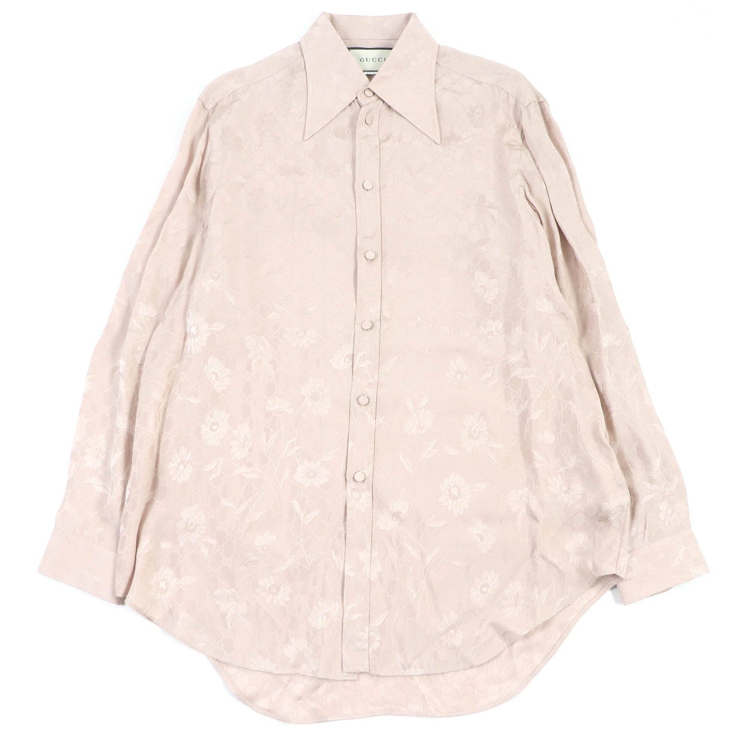 GUCCI Long sleeve shirt 596832 Rayon pink DAISIES JACQUARD SHIRT 48