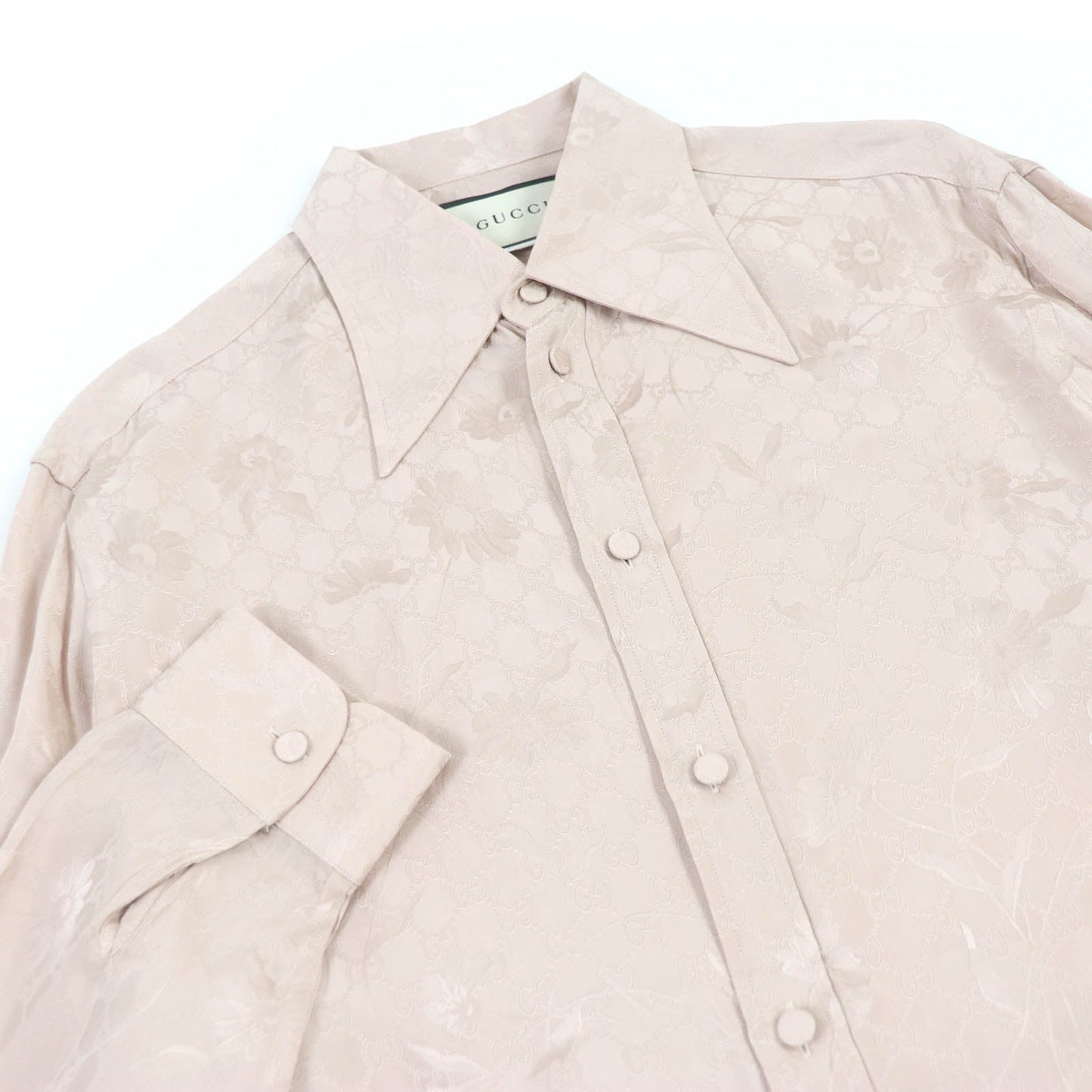 GUCCI Long sleeve shirt 596832 Rayon pink DAISIES JACQUARD SHIRT 48