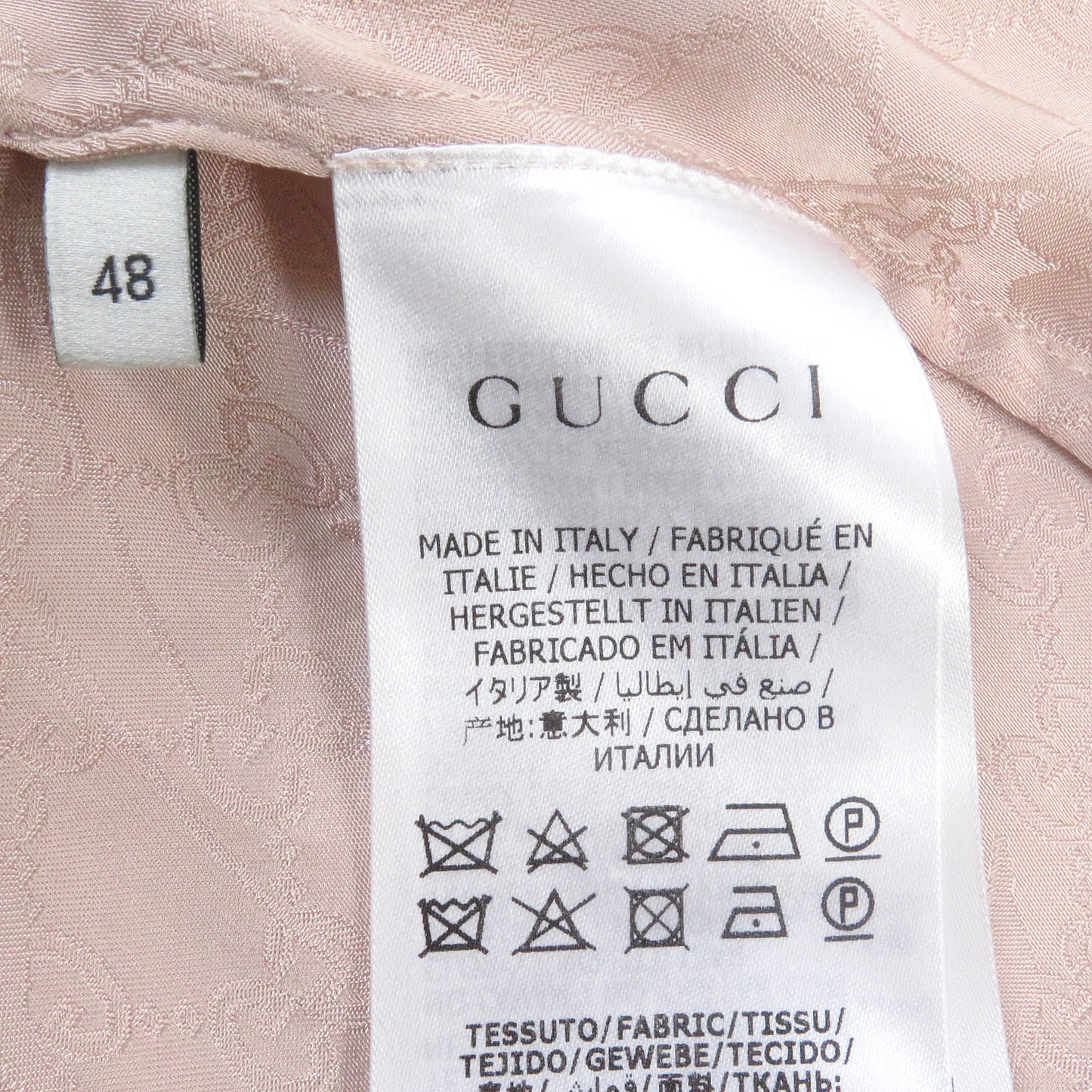 GUCCI Long sleeve shirt 596832 Rayon pink DAISIES JACQUARD SHIRT 48
