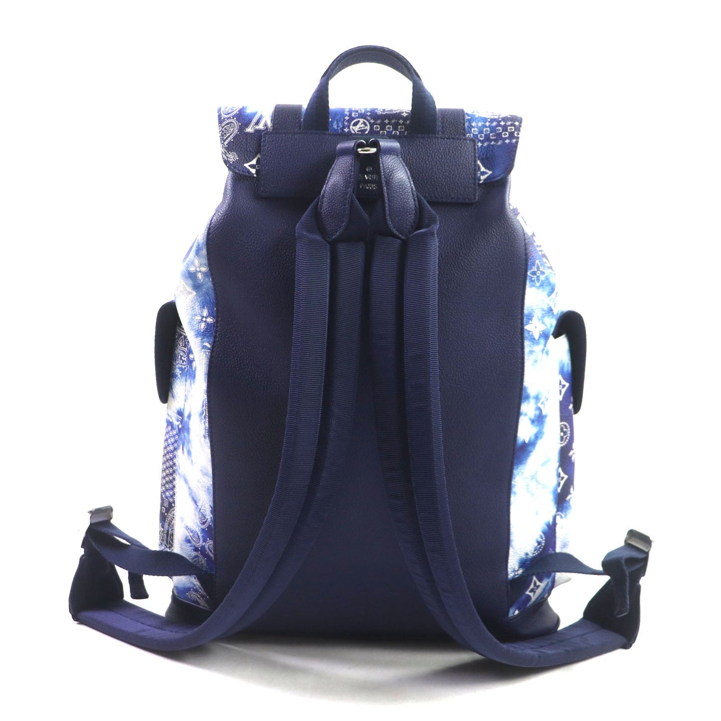 LOUIS VUITTON Backpack M20554 leather blue monogram bandana Christopher PM
