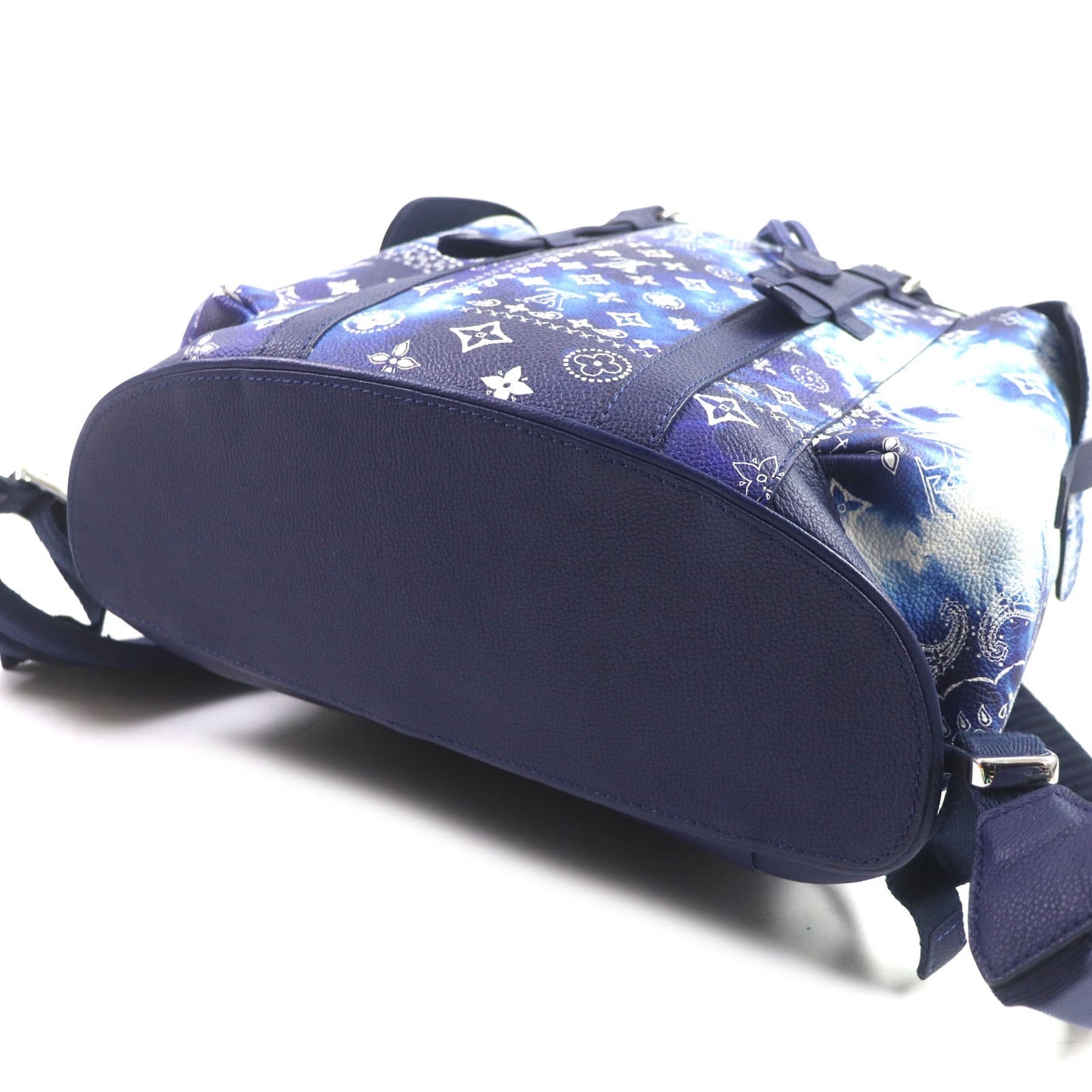 LOUIS VUITTON Backpack M20554 leather blue monogram bandana Christopher PM
