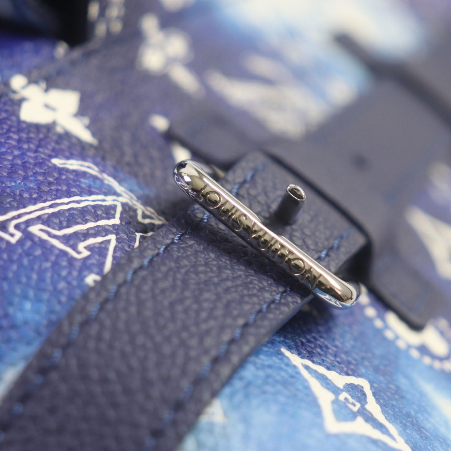 LOUIS VUITTON Backpack M20554 leather blue monogram bandana Christopher PM
