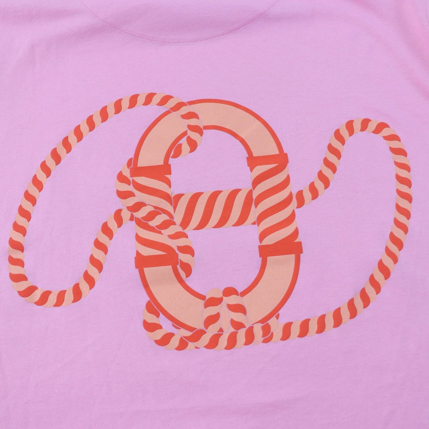 HERMES Short sleeve T-shirt 3E4621DL cotton pink cartouche 34