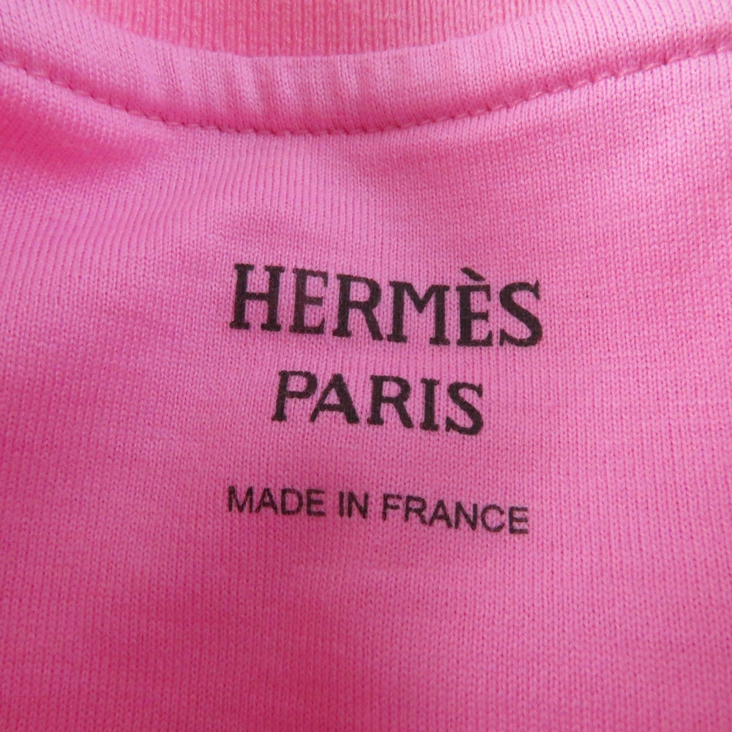 HERMES Short sleeve T-shirt 3E4621DL cotton pink cartouche 34