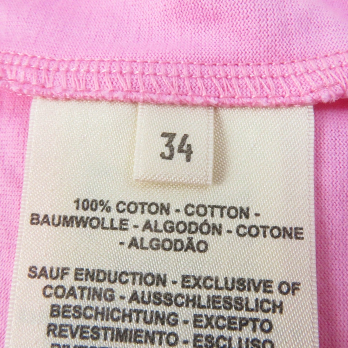 HERMES Short sleeve T-shirt 3E4621DL cotton pink cartouche 34