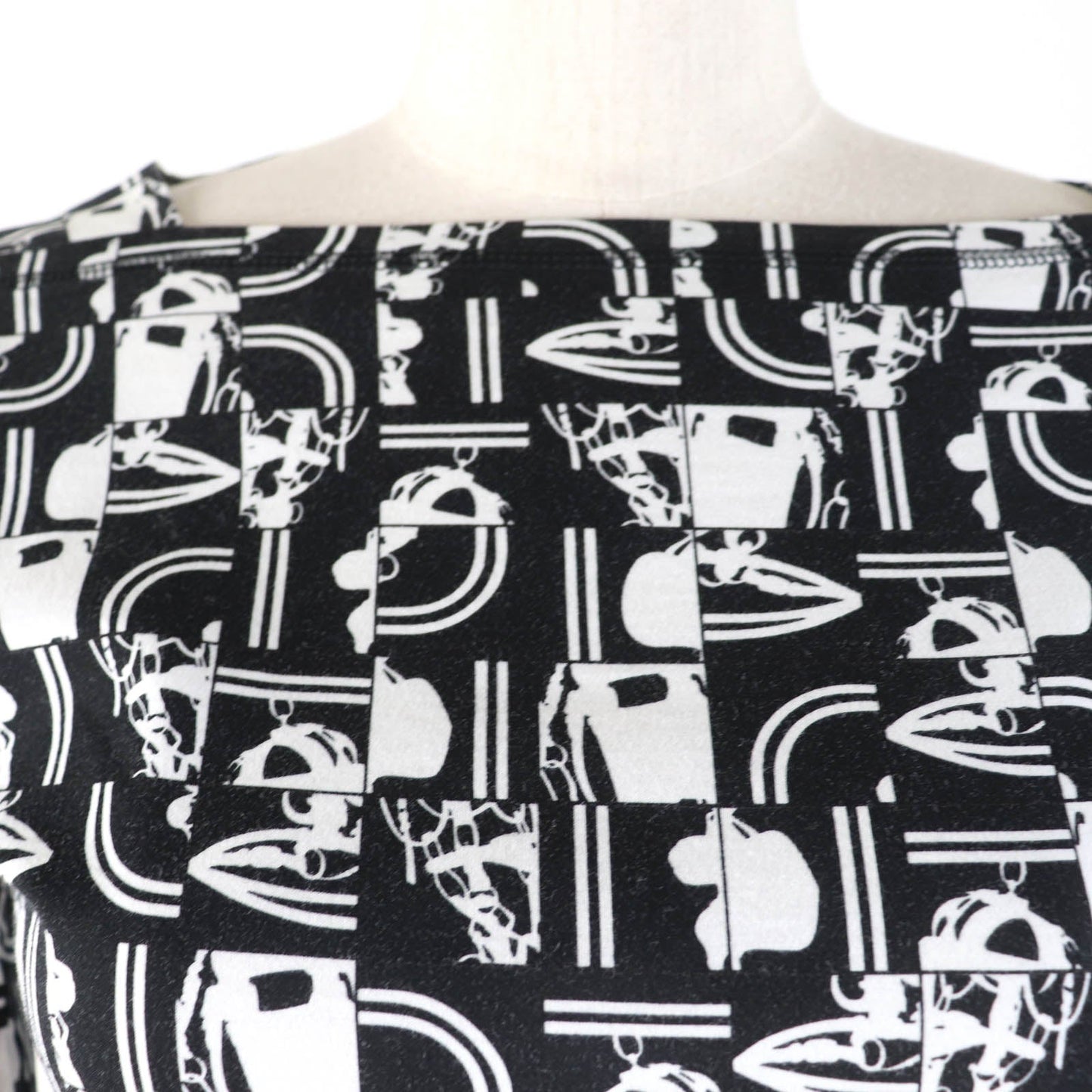 HERMES Cut cotton Black White BRIDES DE GALA en Desordre Ceremonial bridles 34
