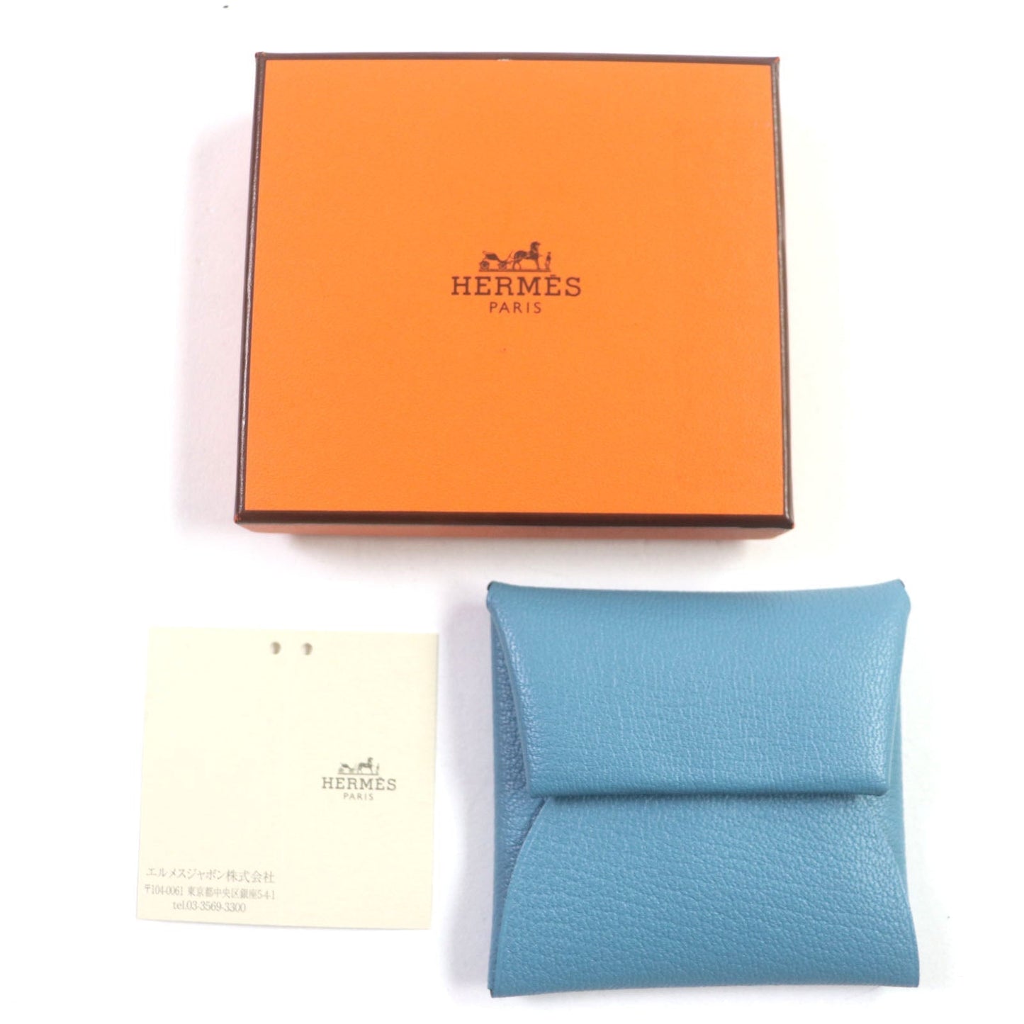 HERMES Coin case Shoble misol Light blue Bastia Verso
