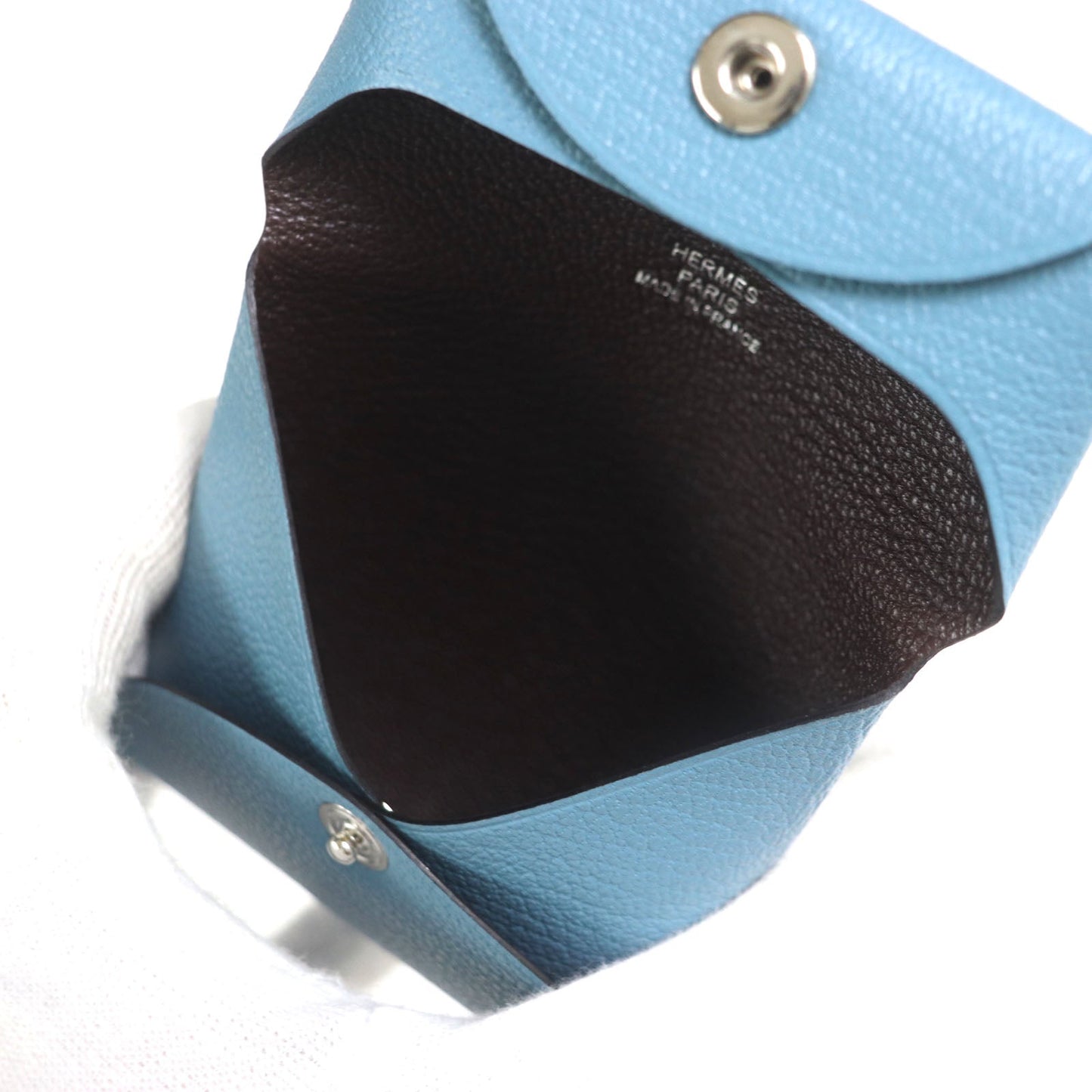 HERMES Coin case Shoble misol Light blue Bastia Verso